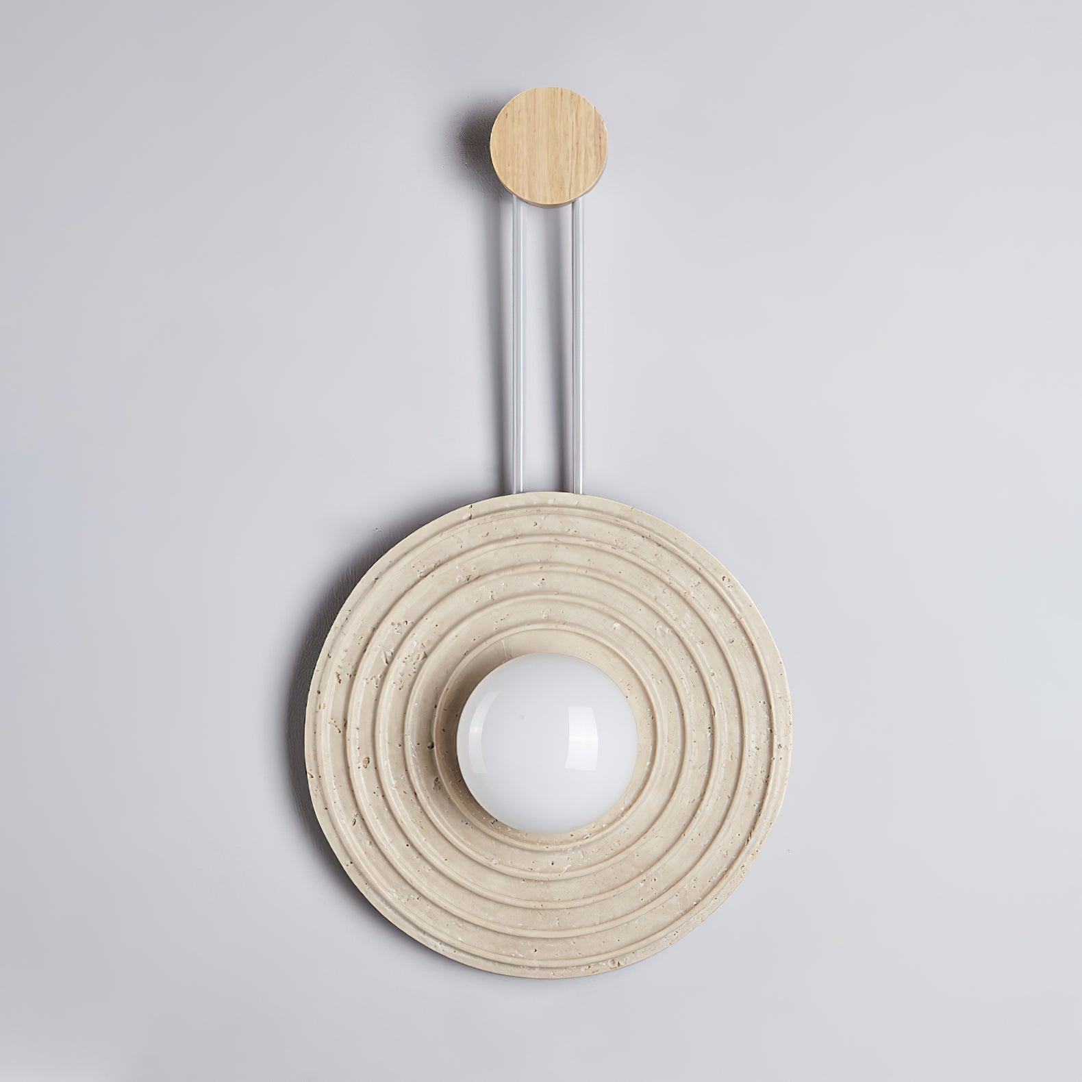 Isoror Spiral-Ring Travertine Wall Light