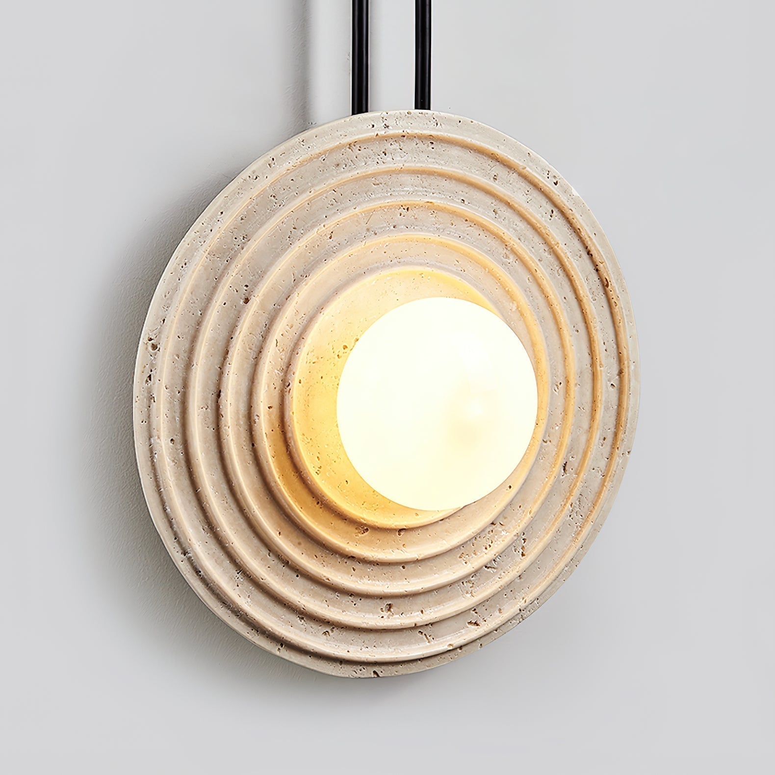 Isoror Spiral-Ring Travertine Wall Light