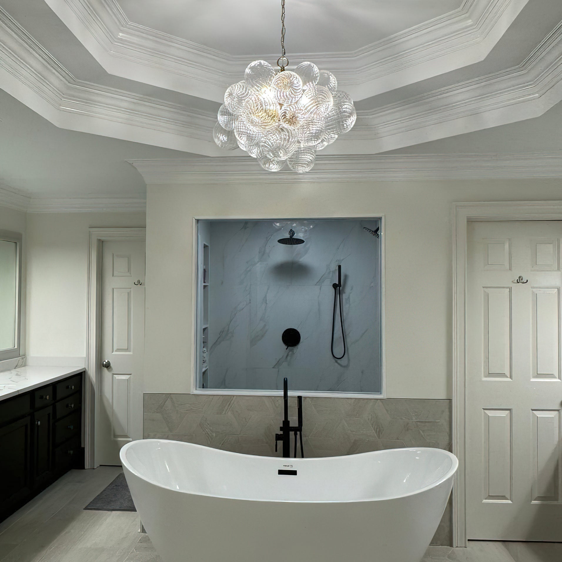 Aurora Chandelier Glass Ball Bubble Modern - Neutral Decor