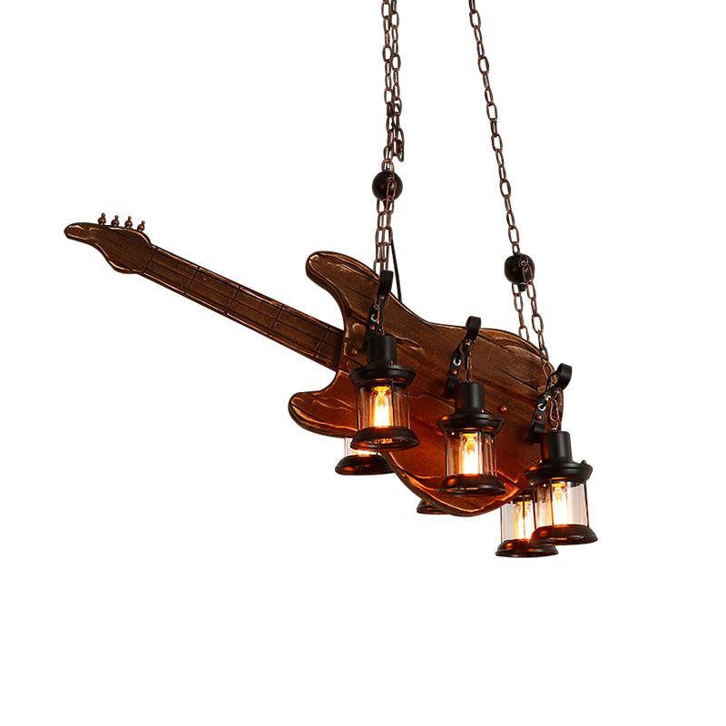 Elvisette Pendant Lamp Guitar Rustic Wood Vintage