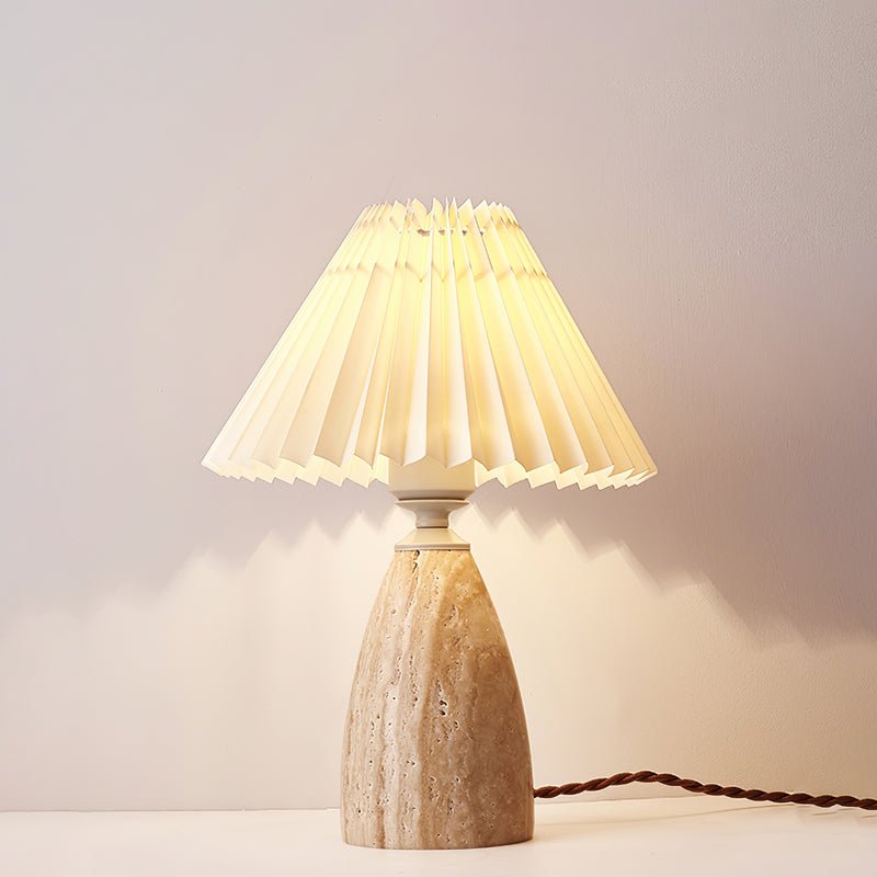 Arsorarae Pleated Travertine Table Lamp