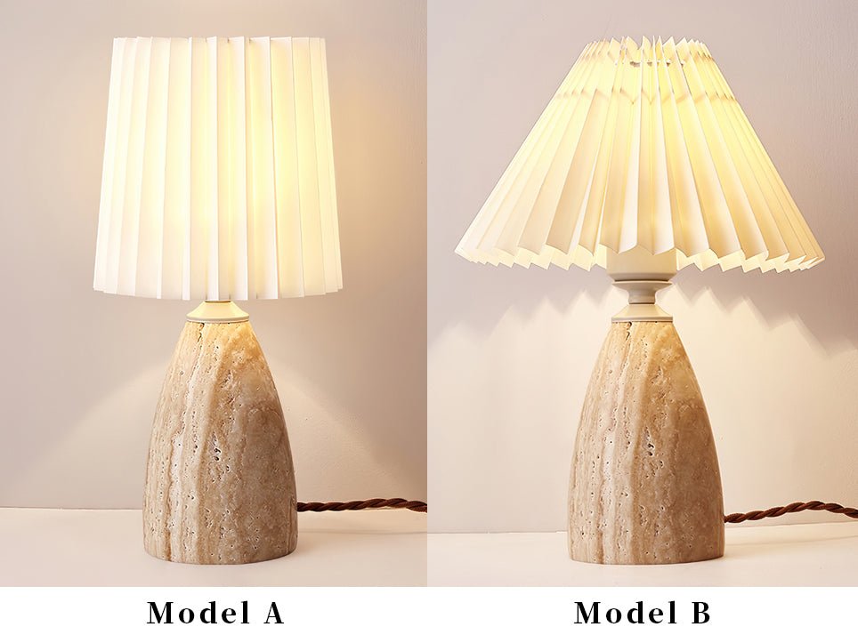 Arsorarae Pleated Travertine Table Lamp
