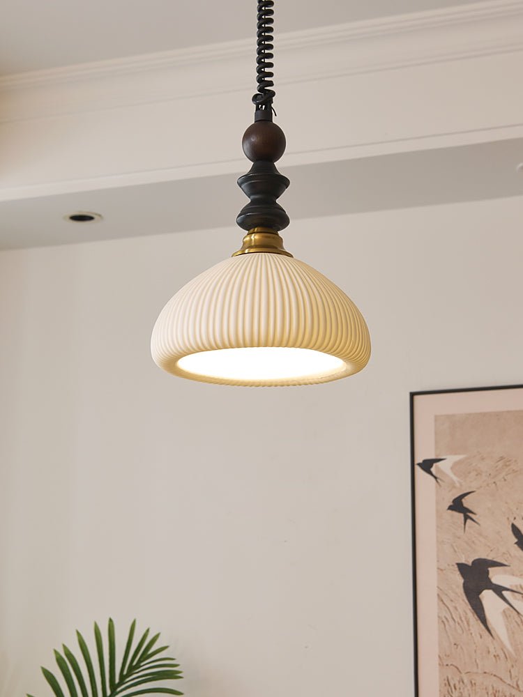 Halcyon Modern Minimalist Arch Wood Pendant Light