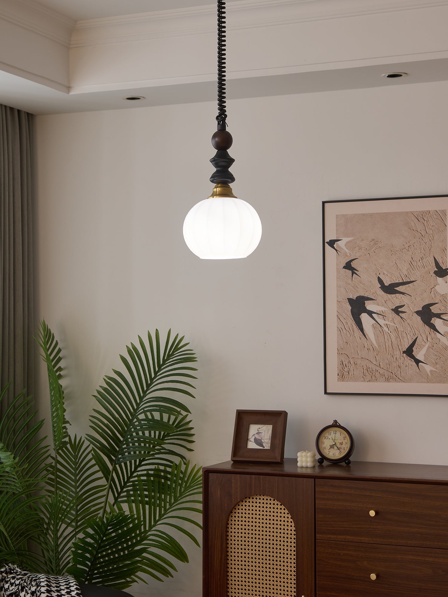 Halcyon Modern Minimalist Arch Wood Pendant Light