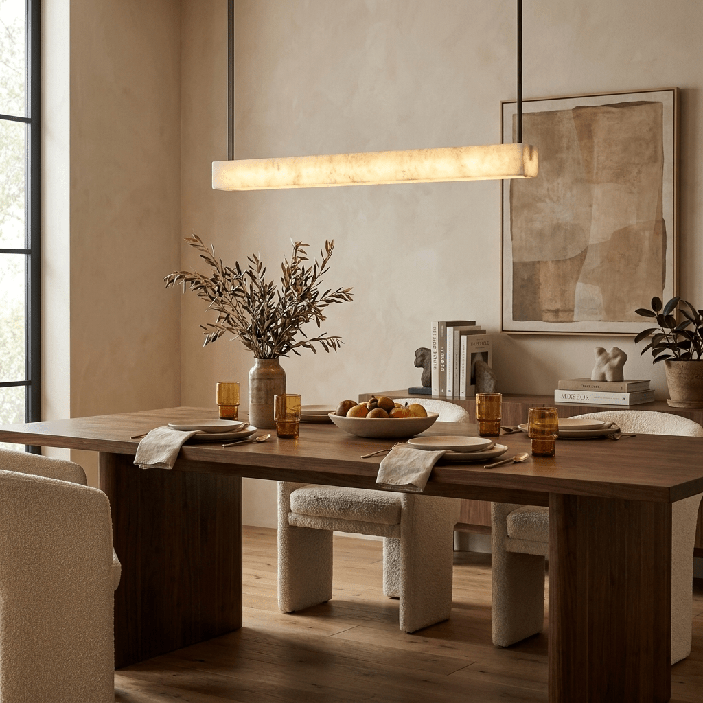 Niveraine Alabaster Linear Pendant Lamp