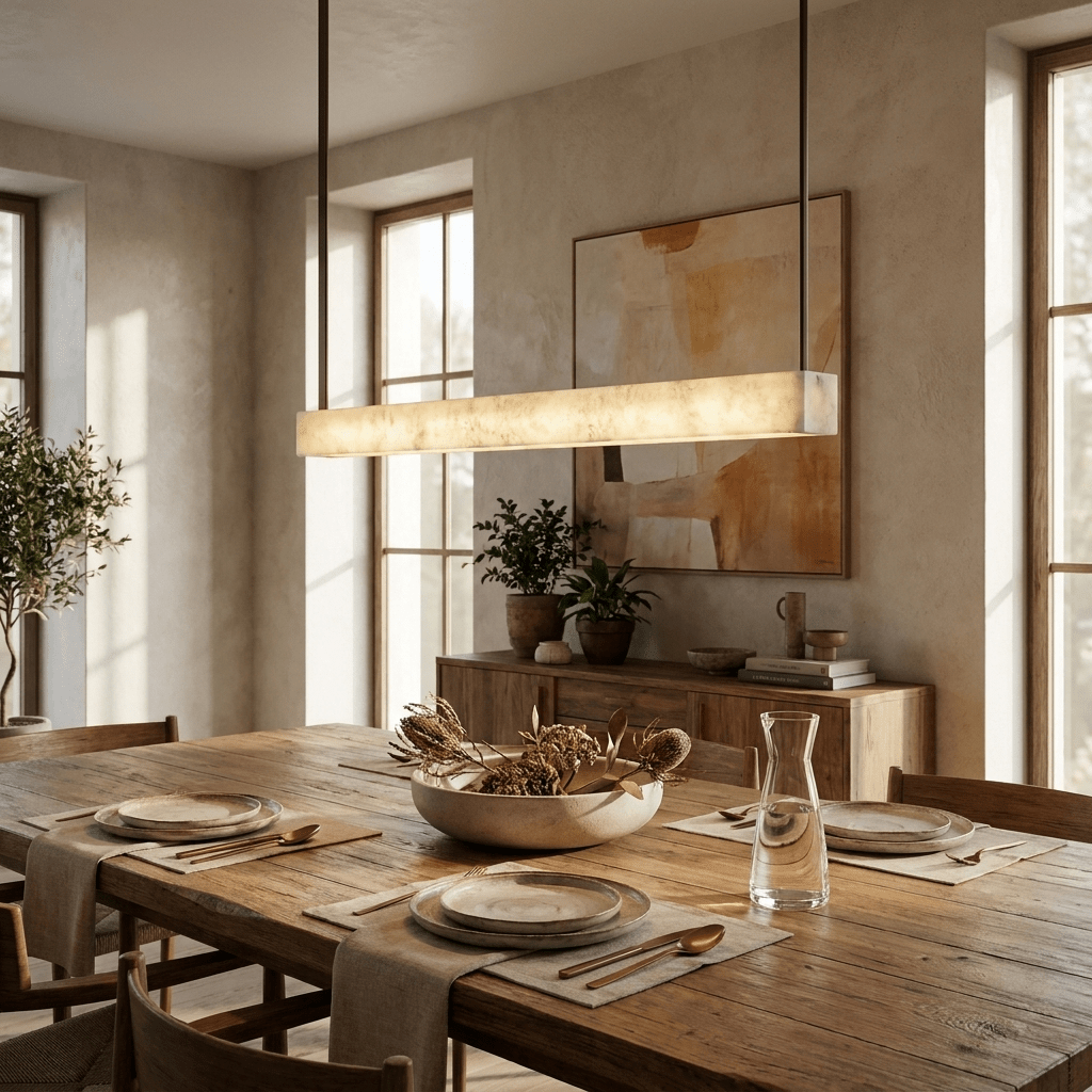 Niveraine Alabaster Linear Pendant Lamp