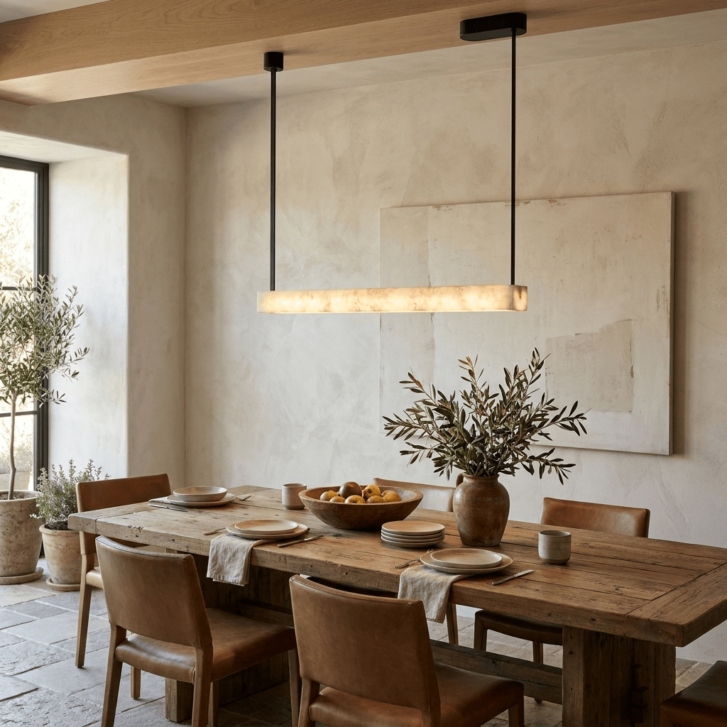 Niveraine Alabaster Linear Pendant Lamp