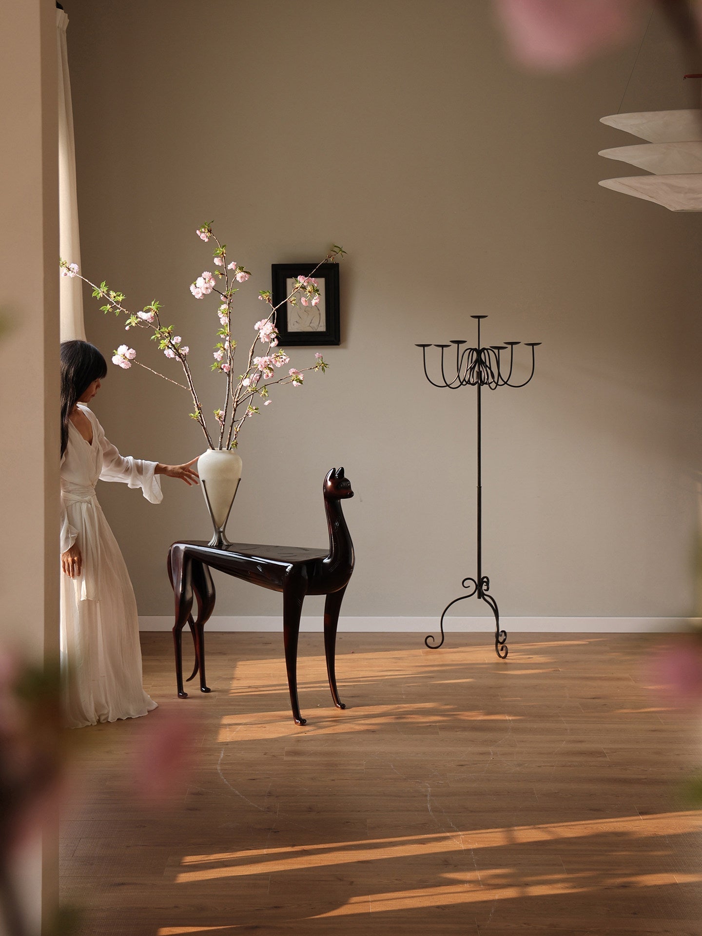 Wrought Iron Floor Candelabra