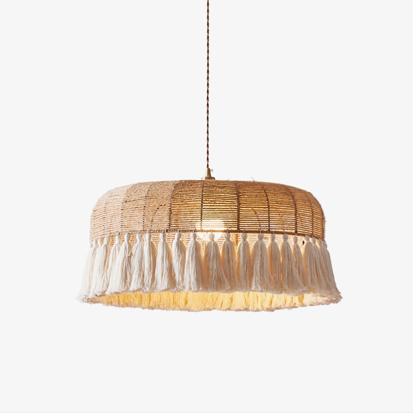 Boho Handwoven Jute Pendant Light