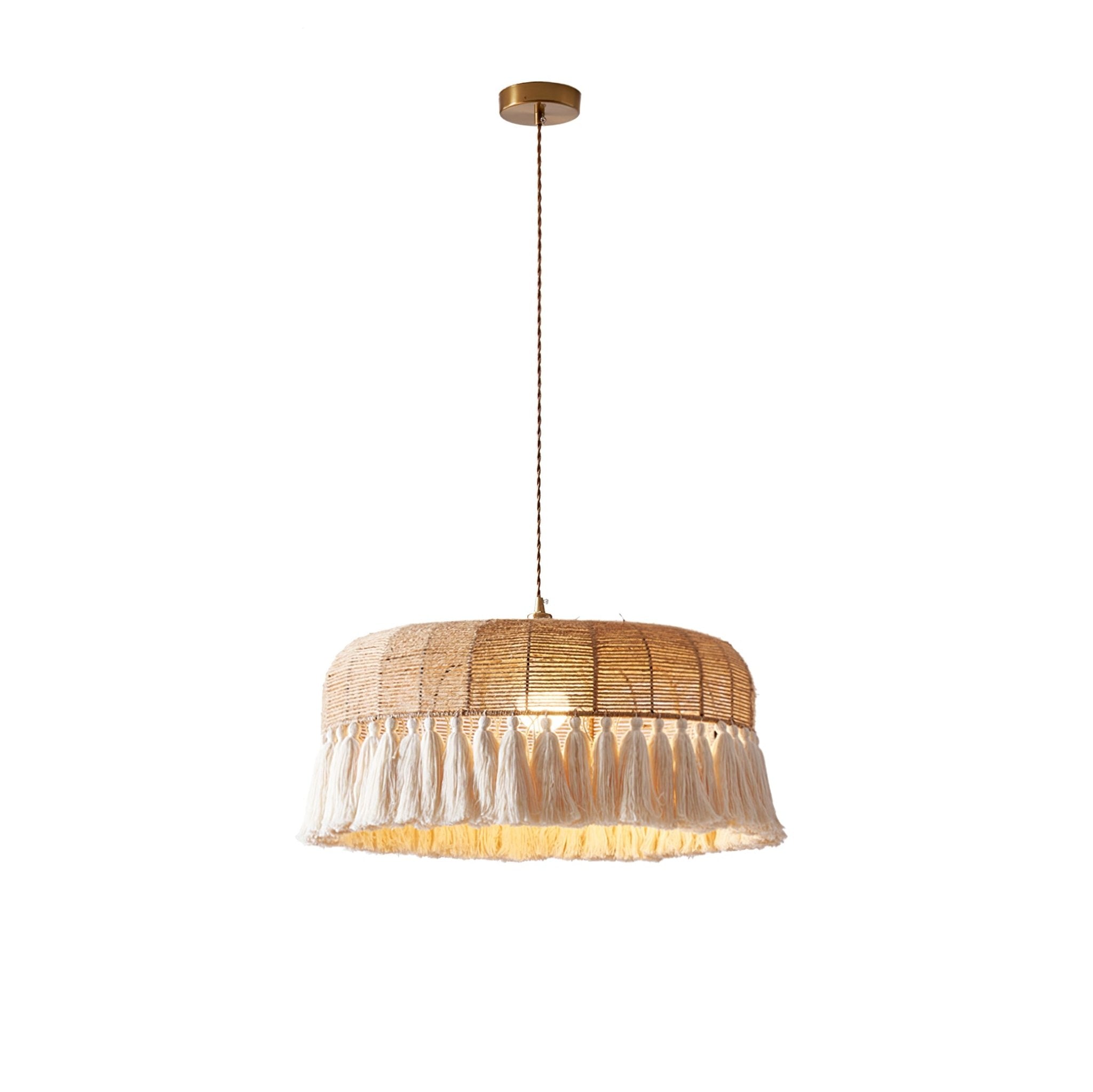 Boho Handwoven Jute Pendant Light