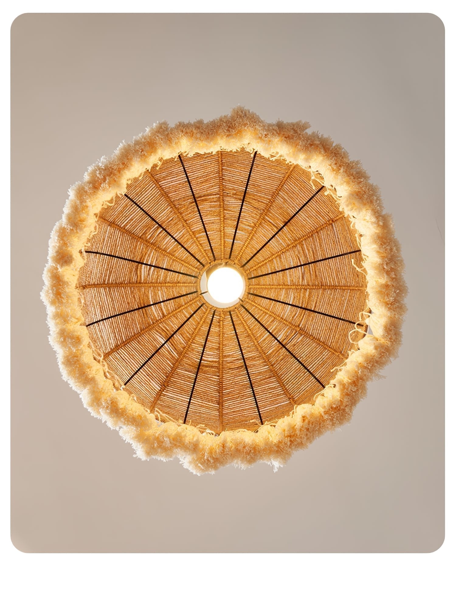 Boho Handwoven Jute Pendant Light