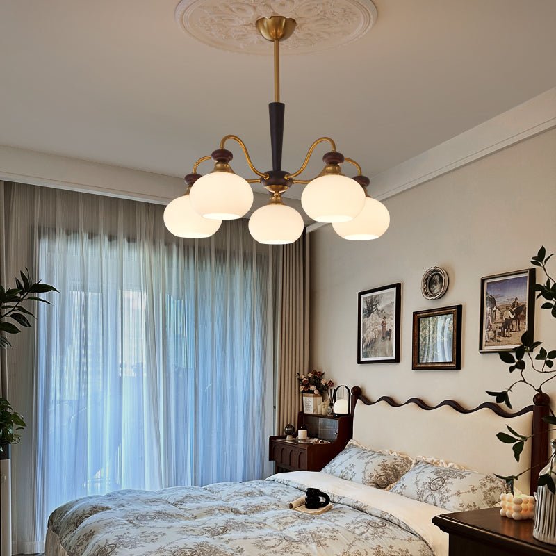 Calaeila Traditional Elegance Sphere Wood Glass Chandelier