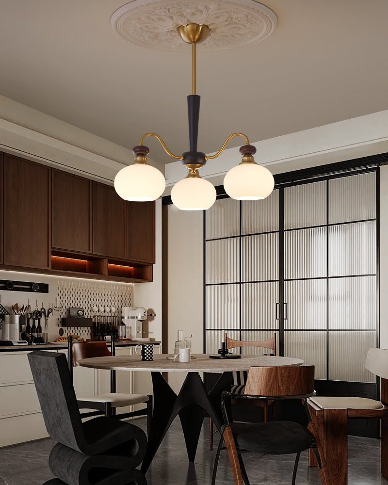 Calaeila Traditional Elegance Sphere Wood Glass Chandelier