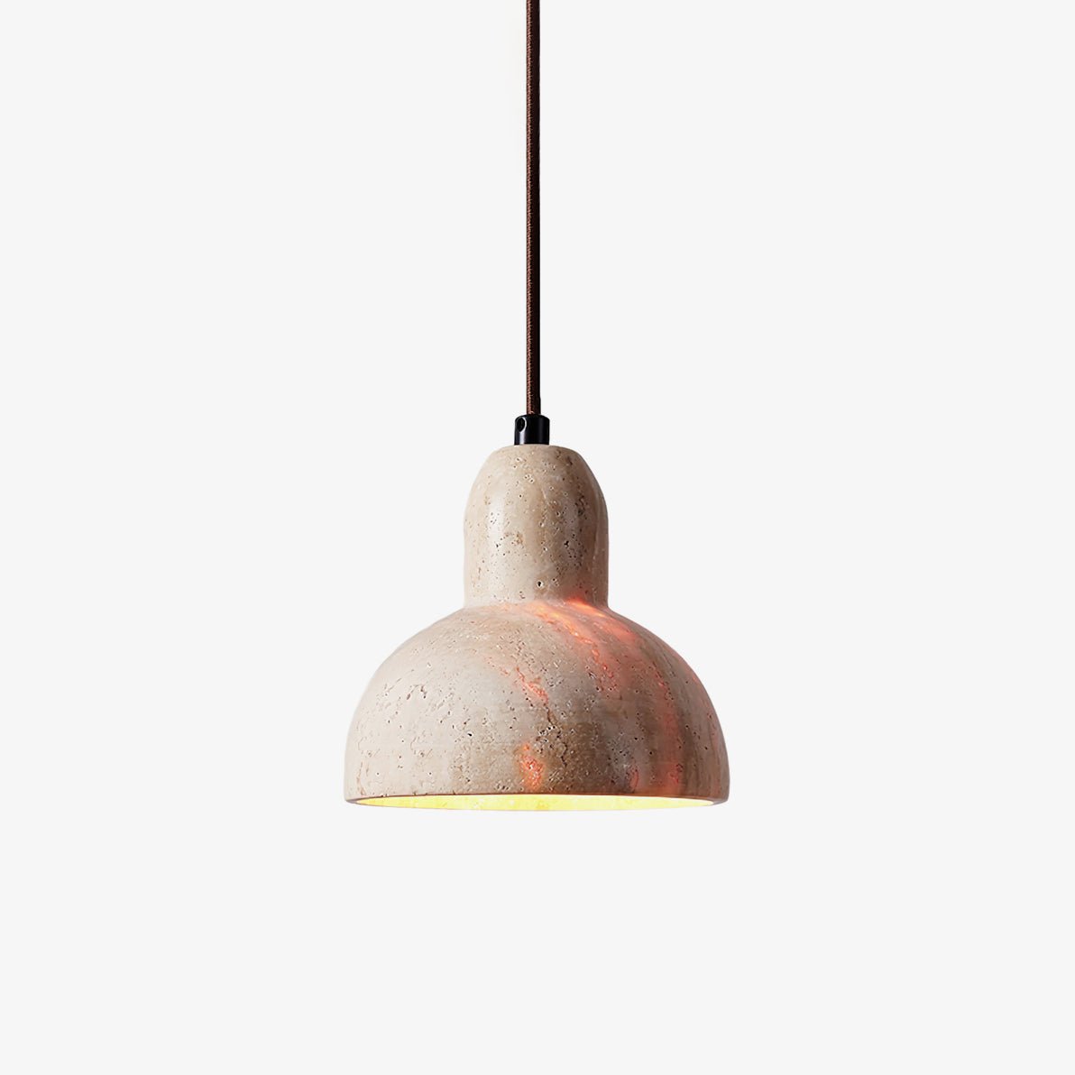 Aklan Dome Shade Travertine Pendant Light