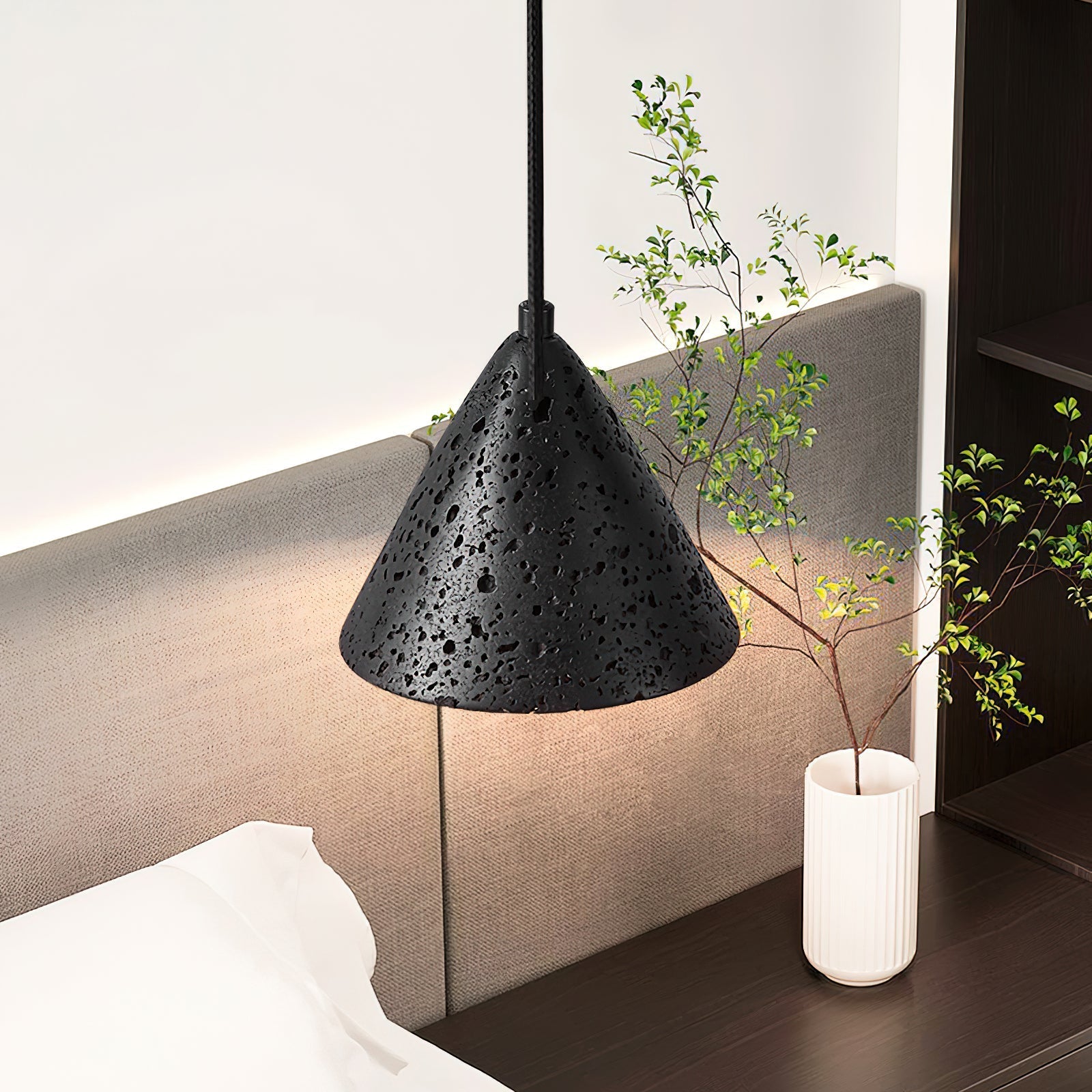 Aklan Dome Shade Travertine Pendant Light