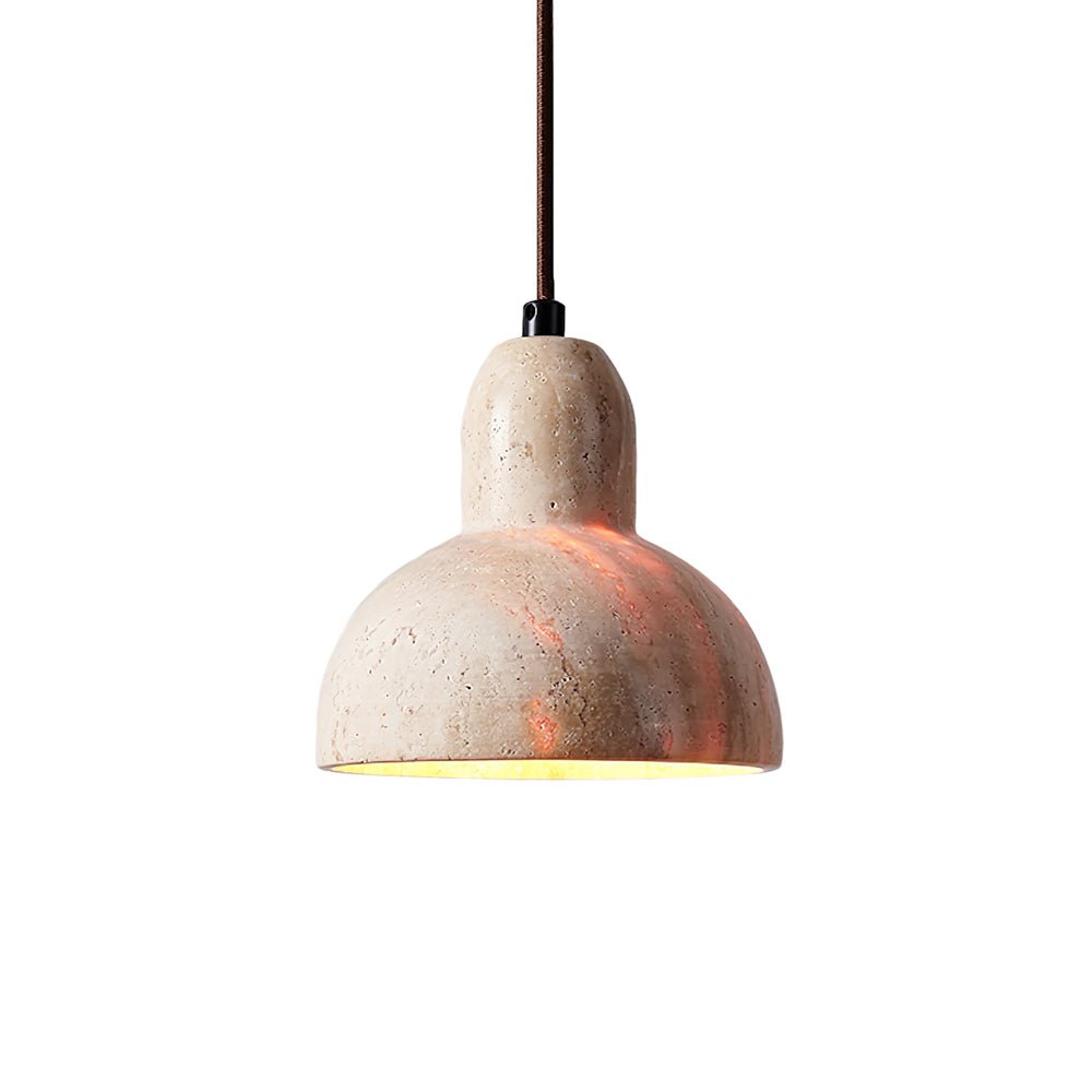 Aklan Dome Shade Travertine Pendant Light