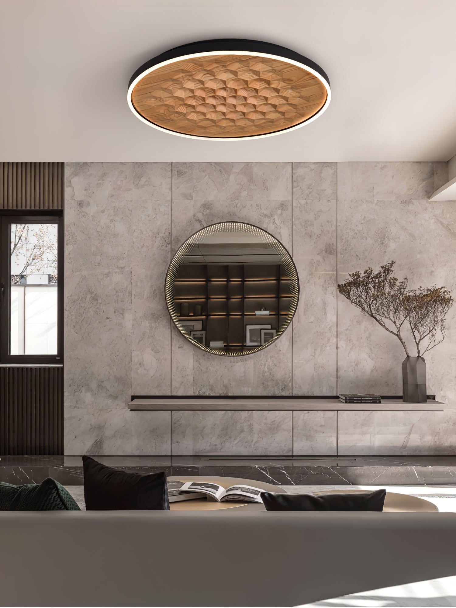 Cevynira Textured Bronze Flush Mount