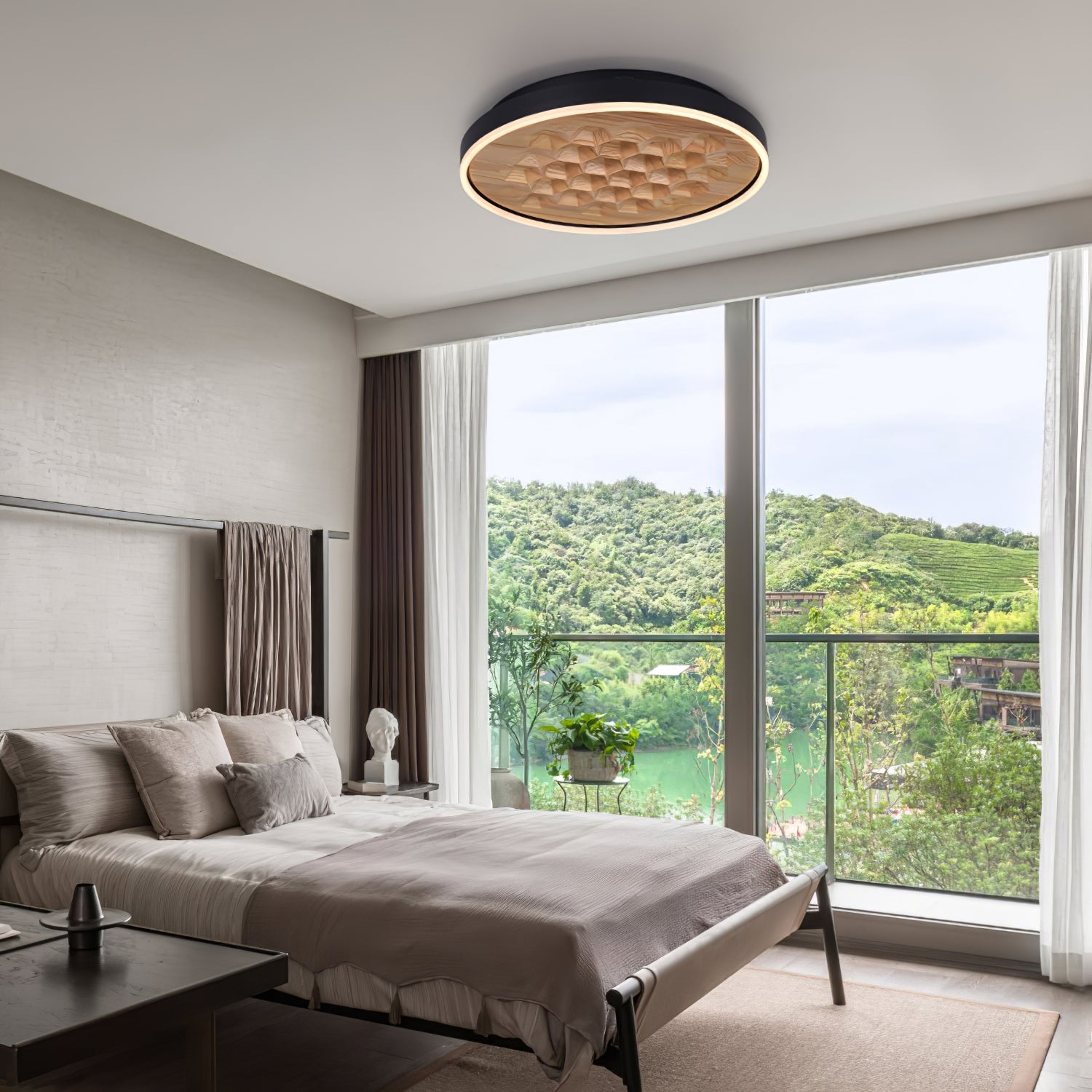 Cevynira Textured Bronze Flush Mount