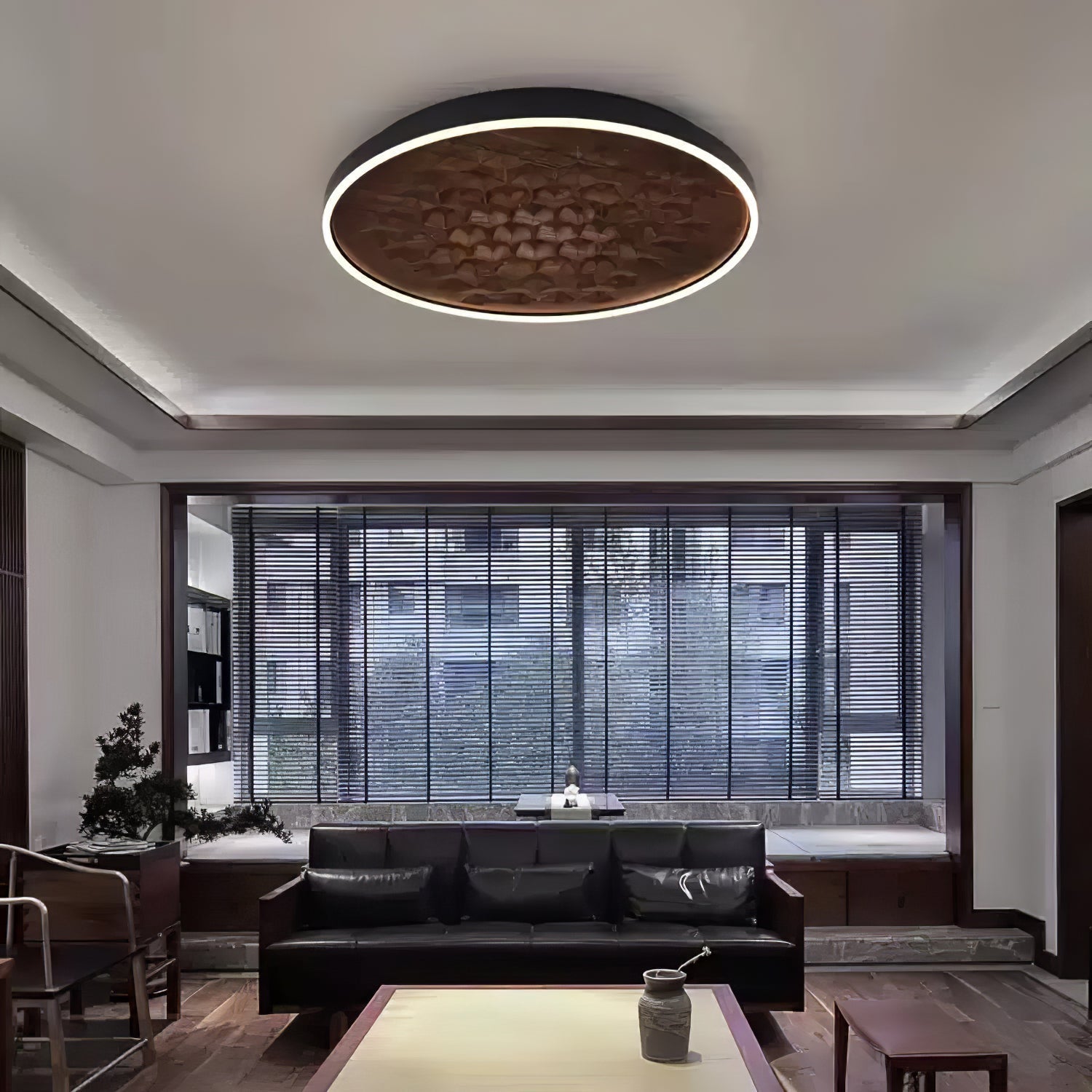 Cevynira Textured Bronze Flush Mount