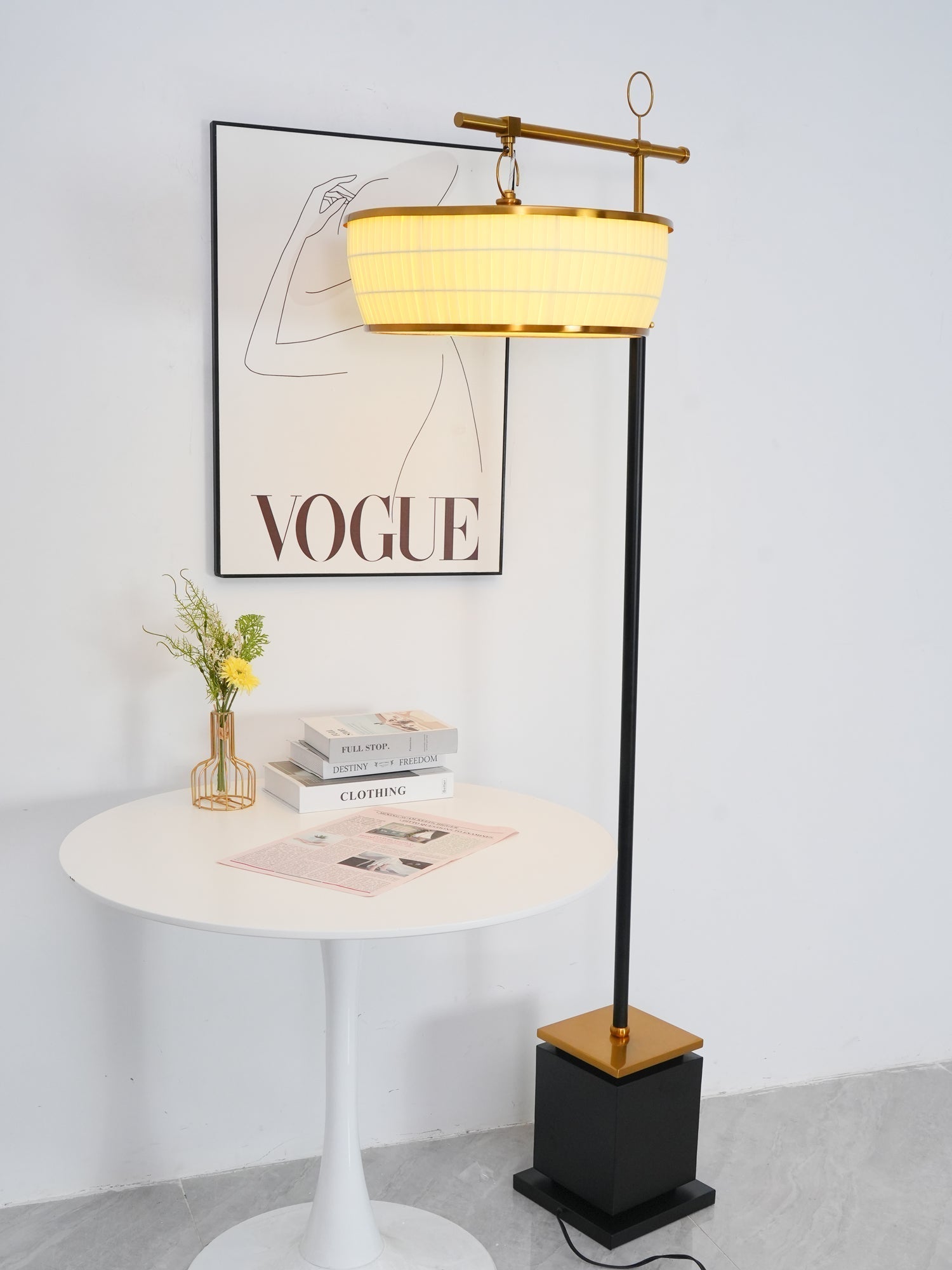 Kenneth Modern Fabric Floor Lamp - Neutral Decor