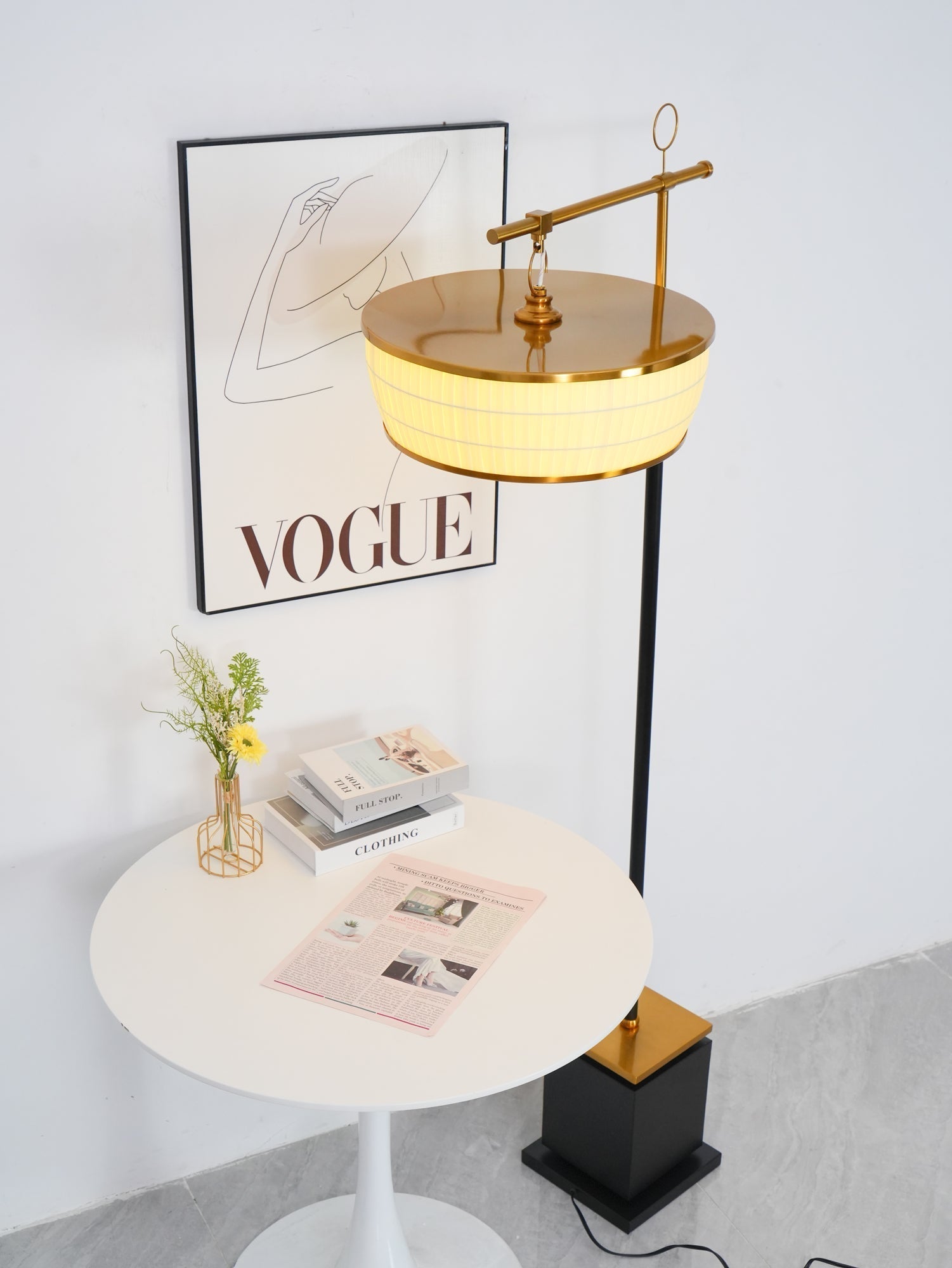 Kenneth Modern Fabric Floor Lamp - Neutral Decor