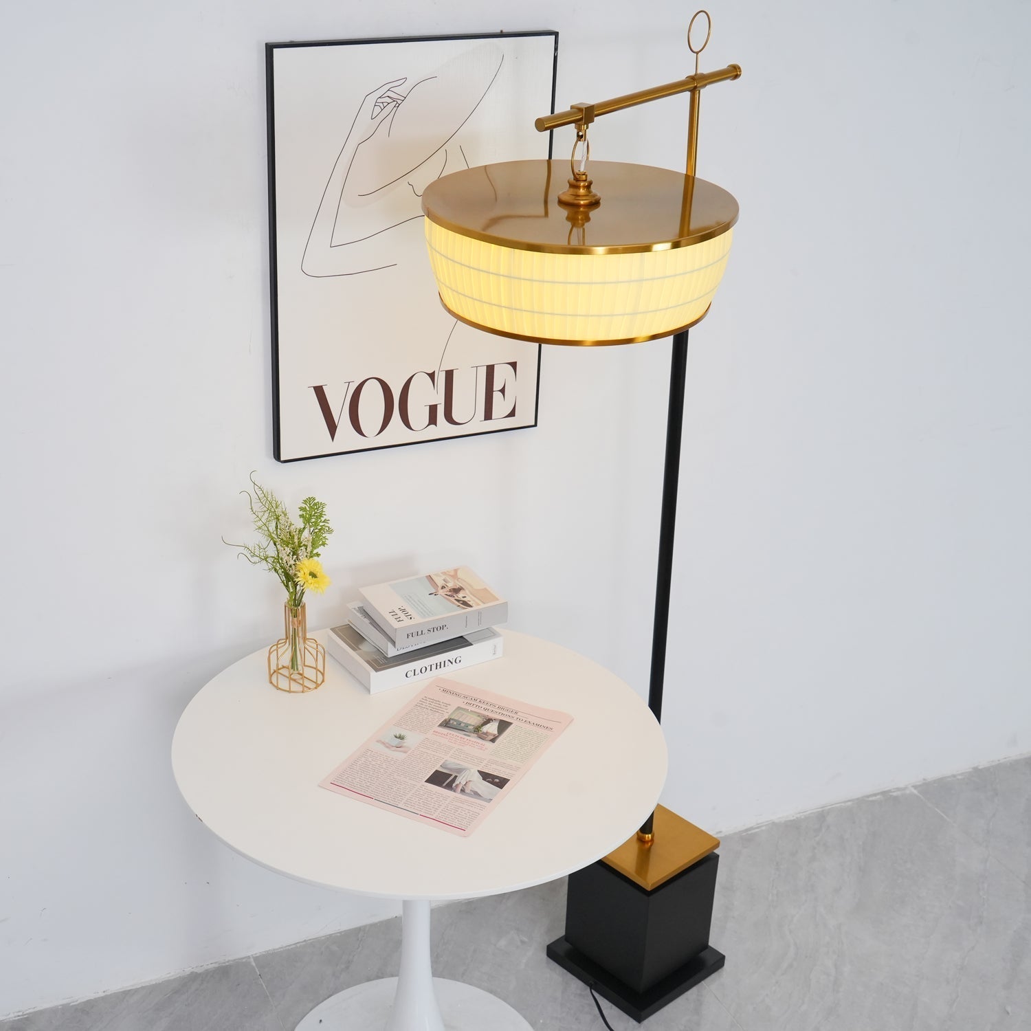 Kenneth Modern Fabric Floor Lamp - Neutral Decor