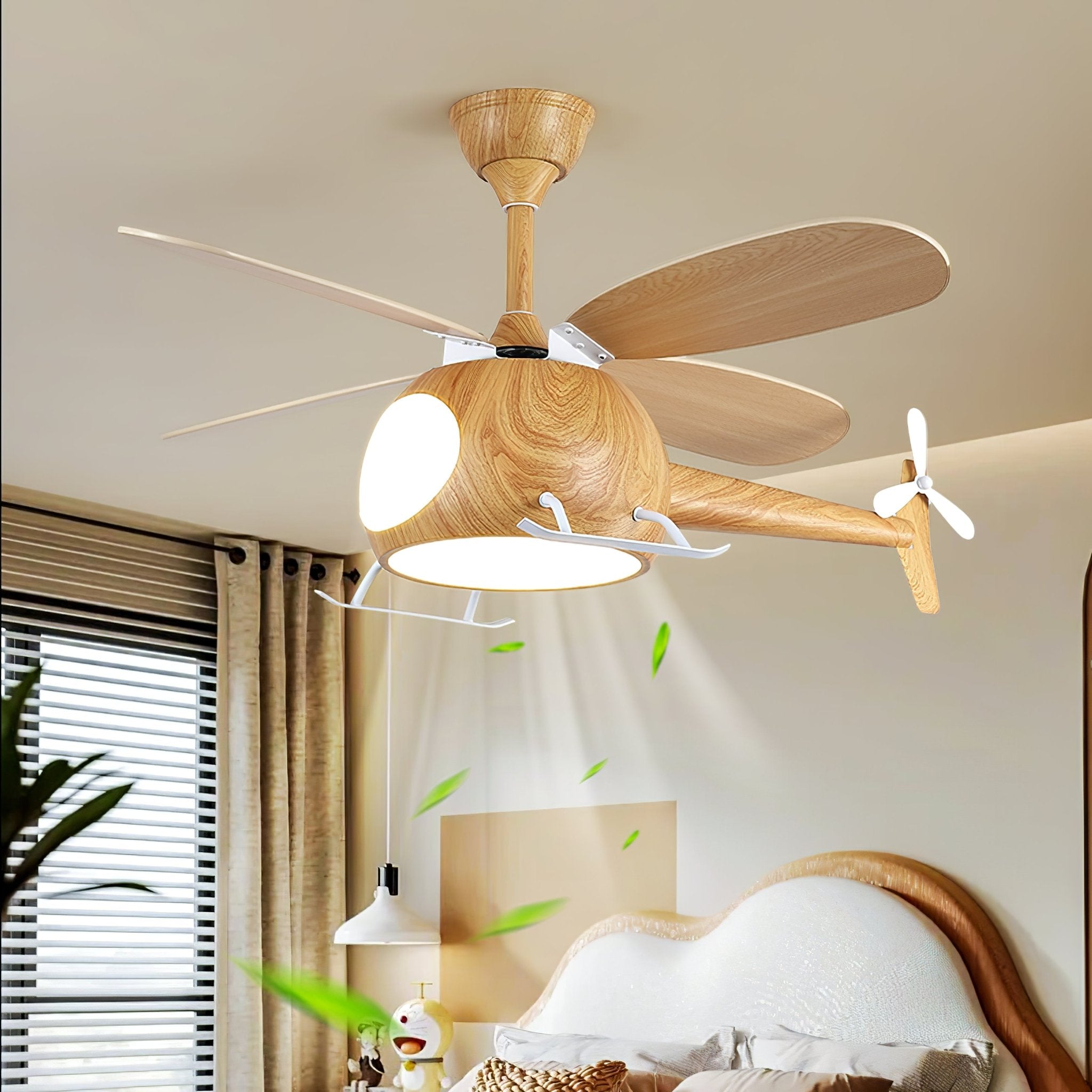 Aviara Modern Wood Ceiling Fan Light - Neutral Decor