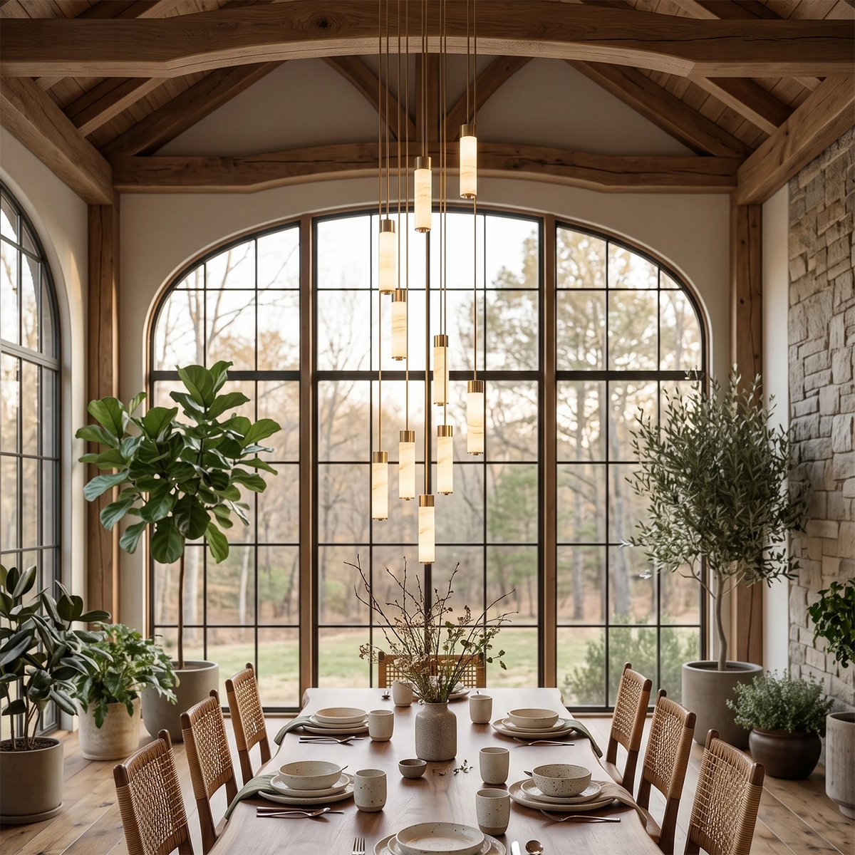 Harvenstone Alabaster Column Chandelier