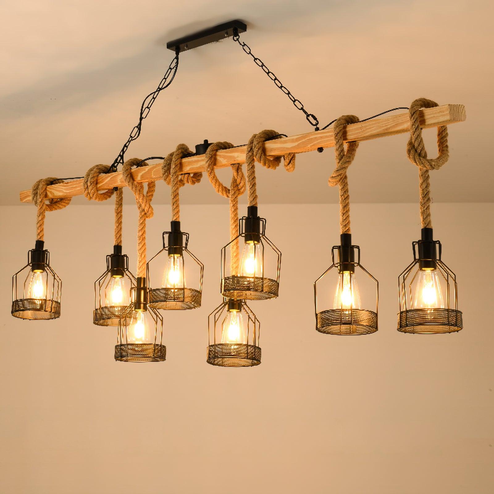 Arove Pendant Lamp Hemp Rope Industrial