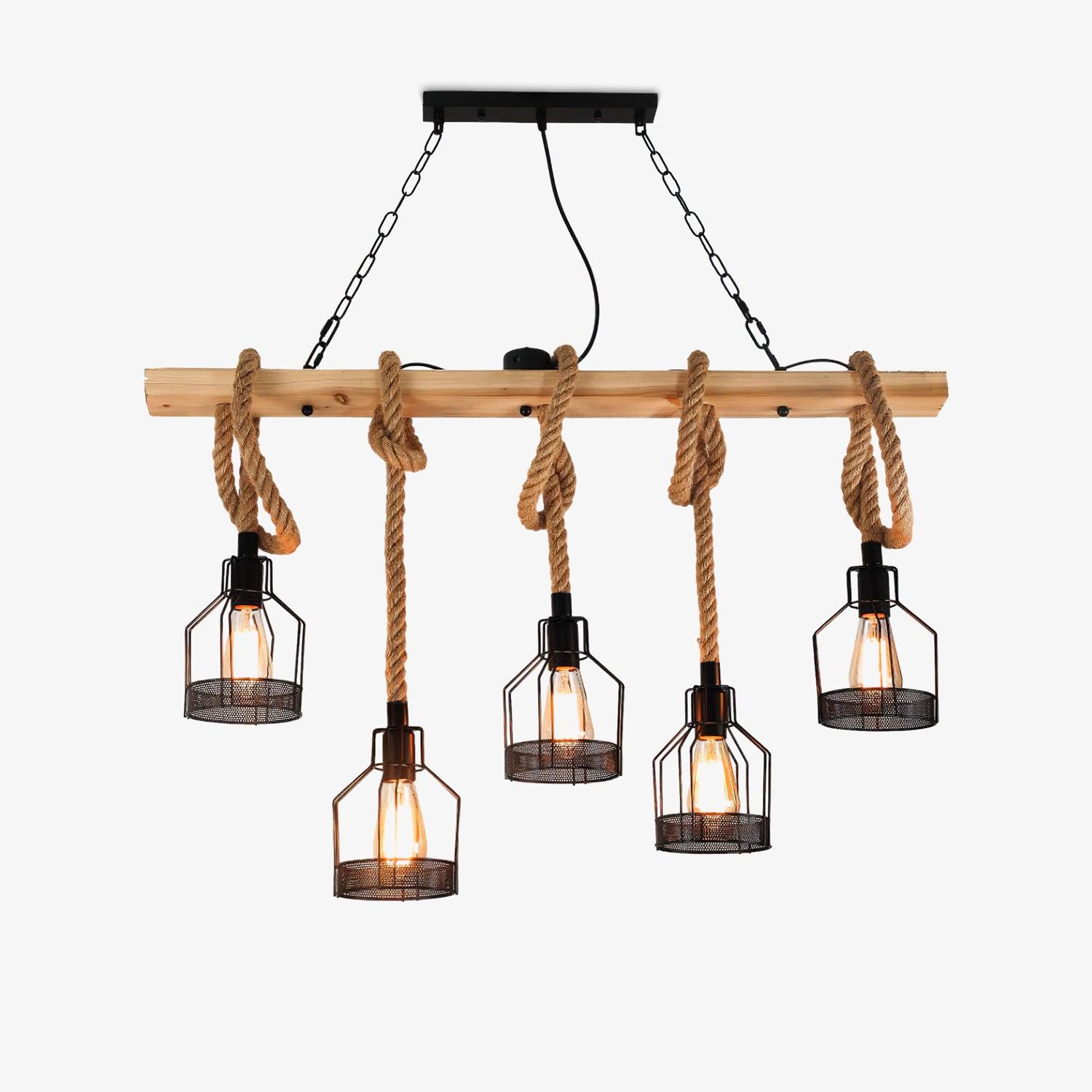 Arove Pendant Lamp Hemp Rope Industrial