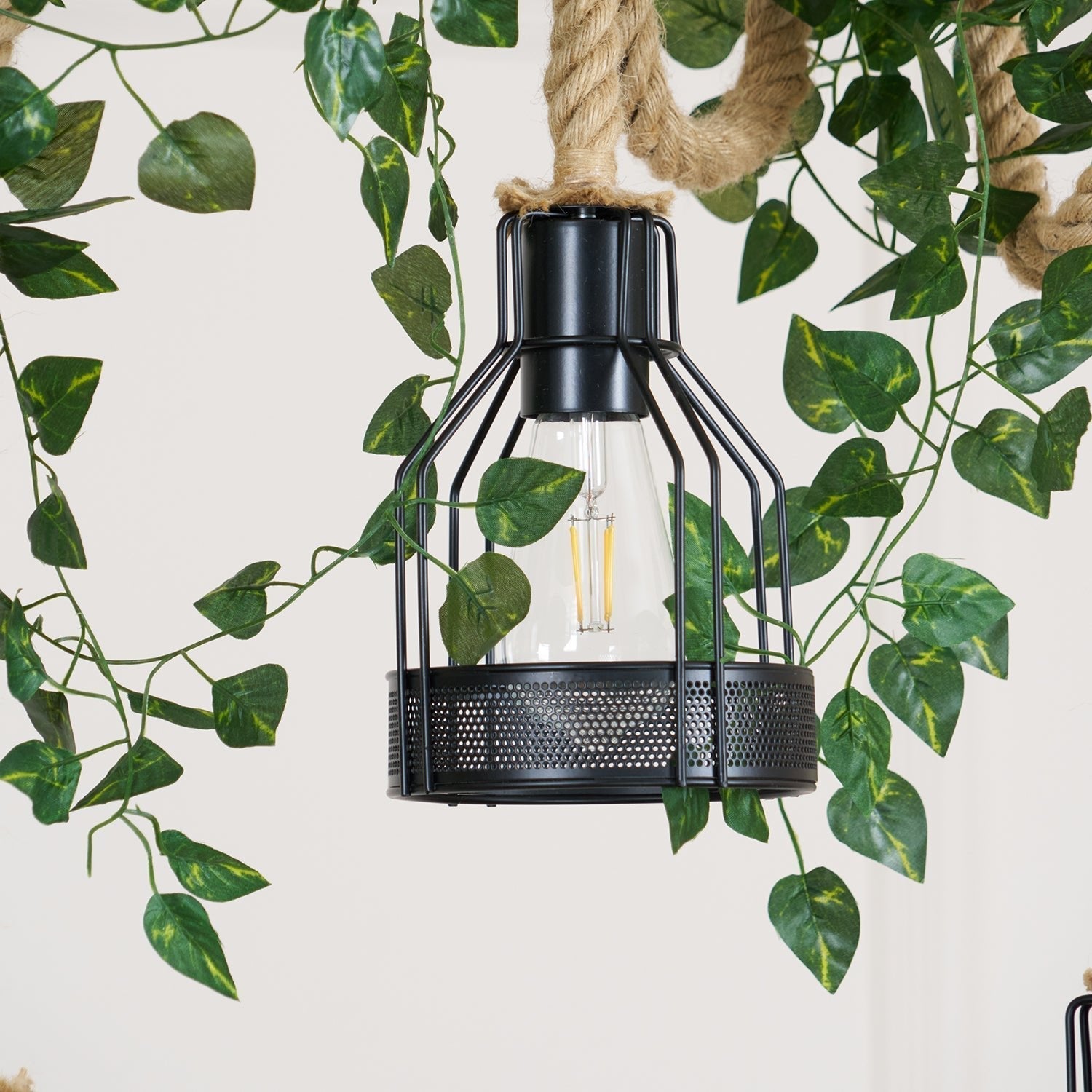 Arove Pendant Lamp Hemp Rope Industrial