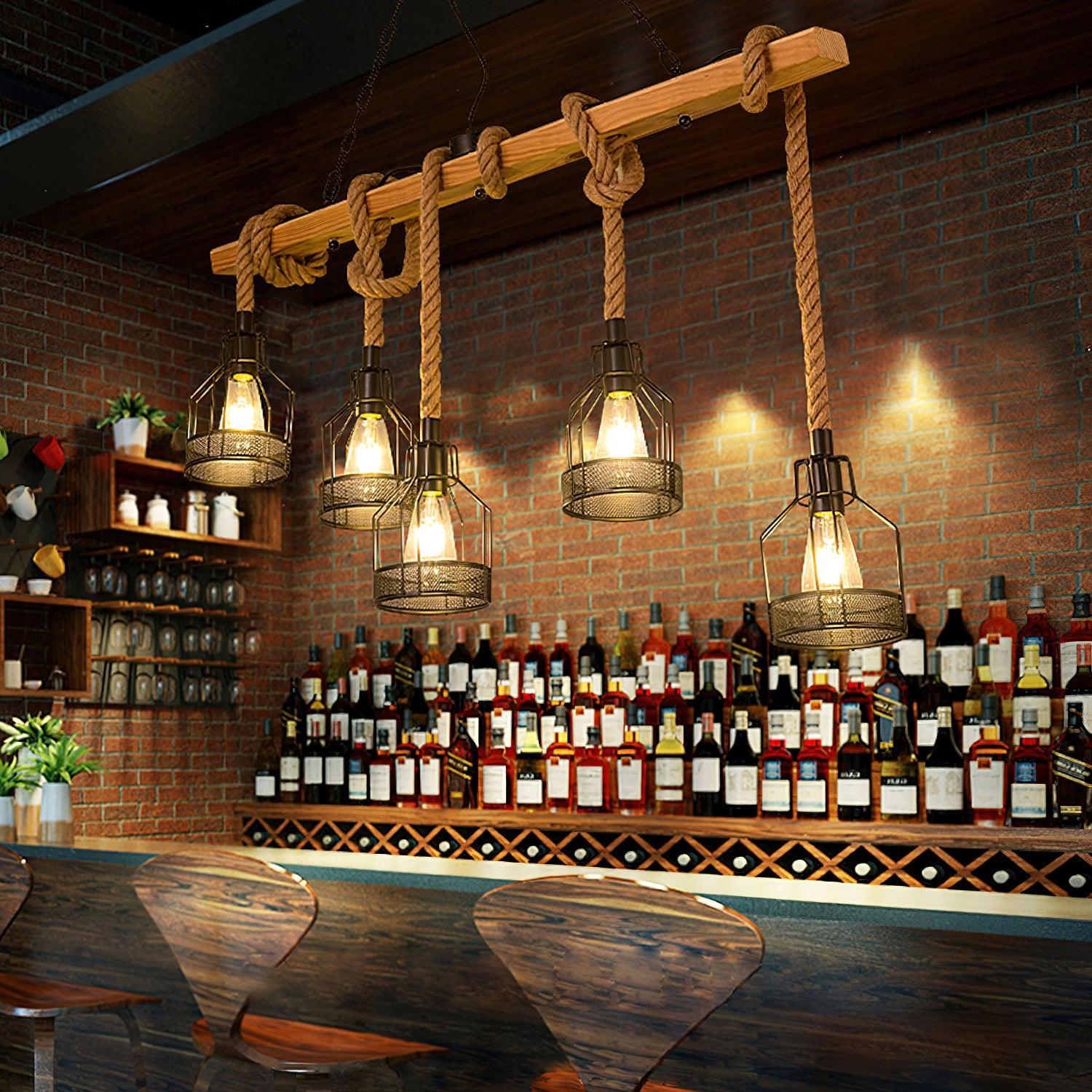 Arove Pendant Lamp Hemp Rope Industrial