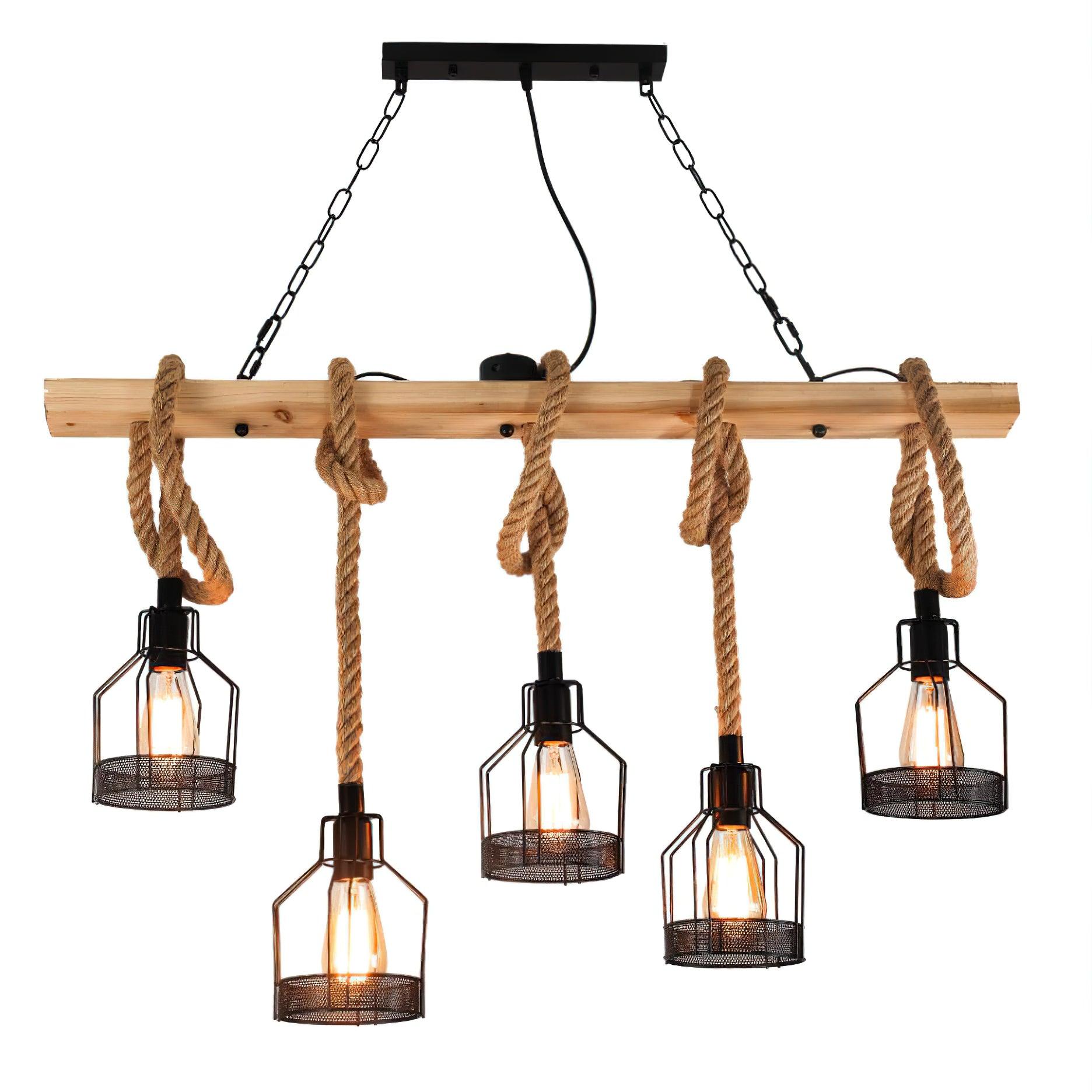 Arove Pendant Lamp Hemp Rope Industrial