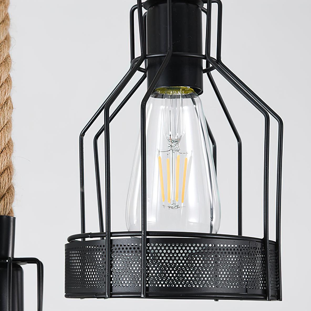 Arove Pendant Lamp Hemp Rope Industrial