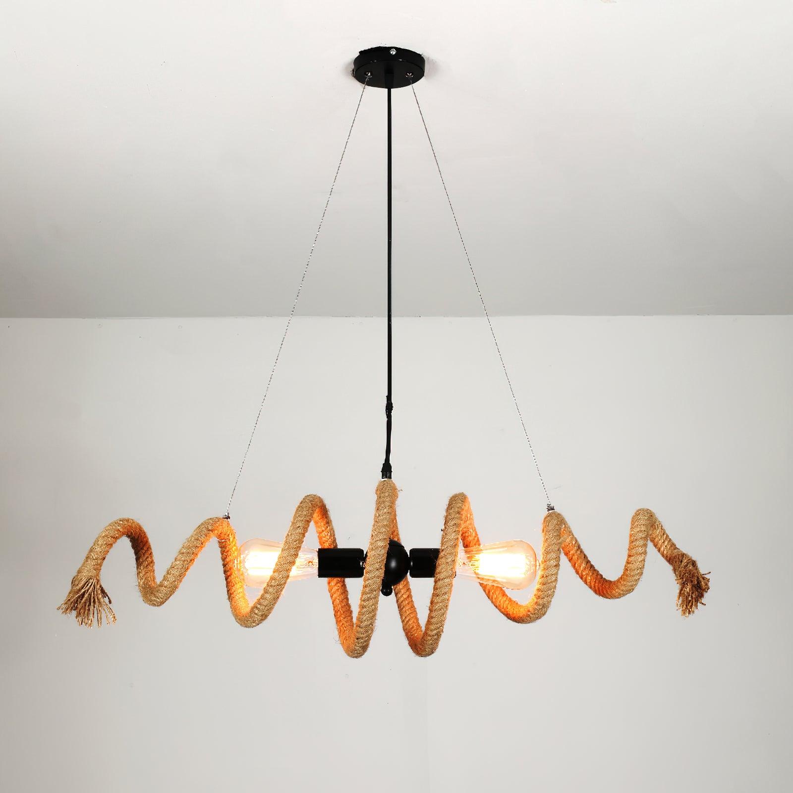 Cassian Hemp Rope Industrial Spiral Chandelier