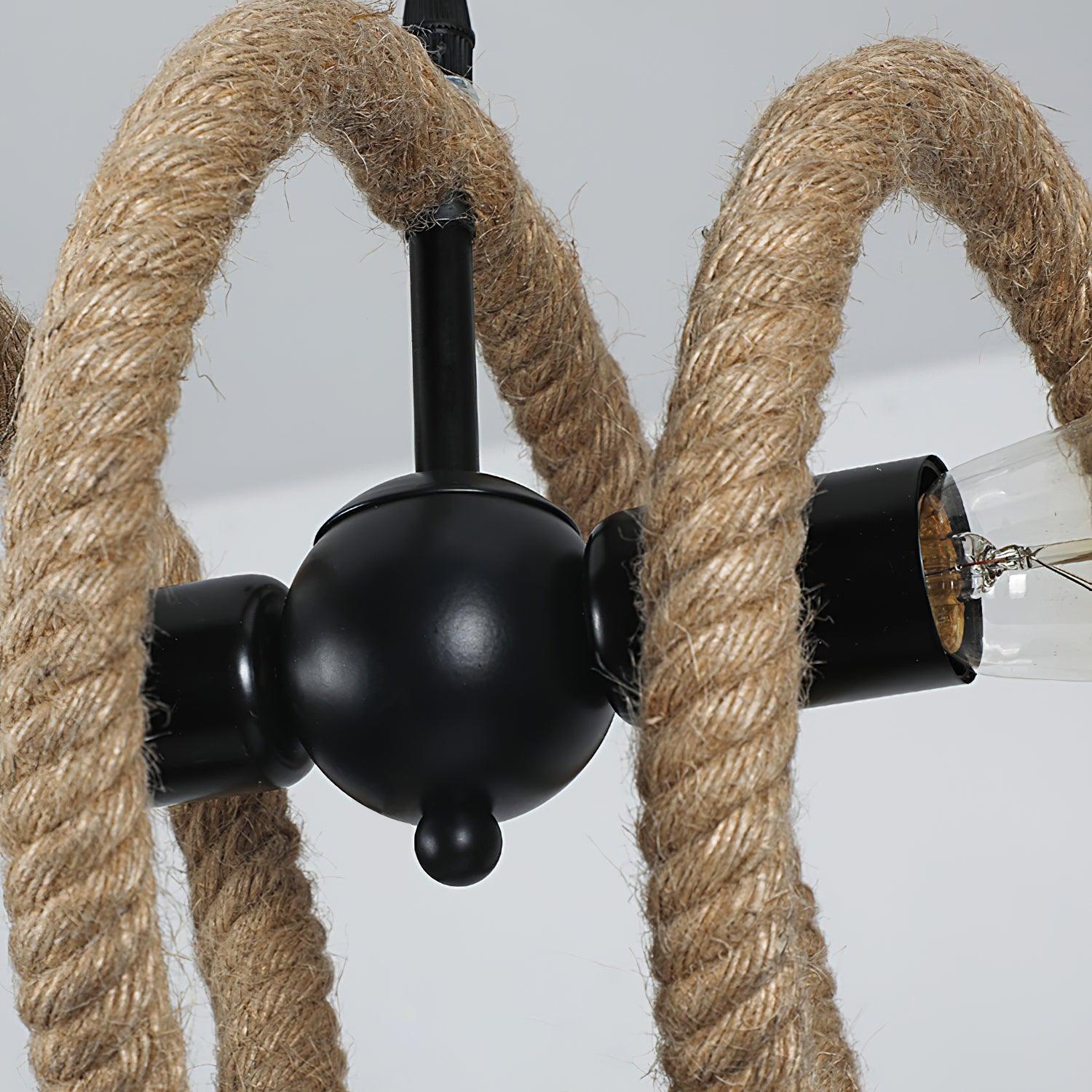Cassian Hemp Rope Industrial Spiral Chandelier