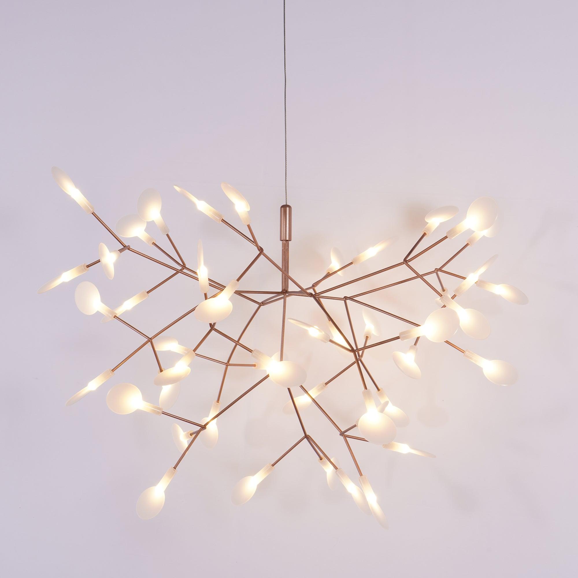 Auroreon Chandelier Rose Gold Firefly LED Branch
