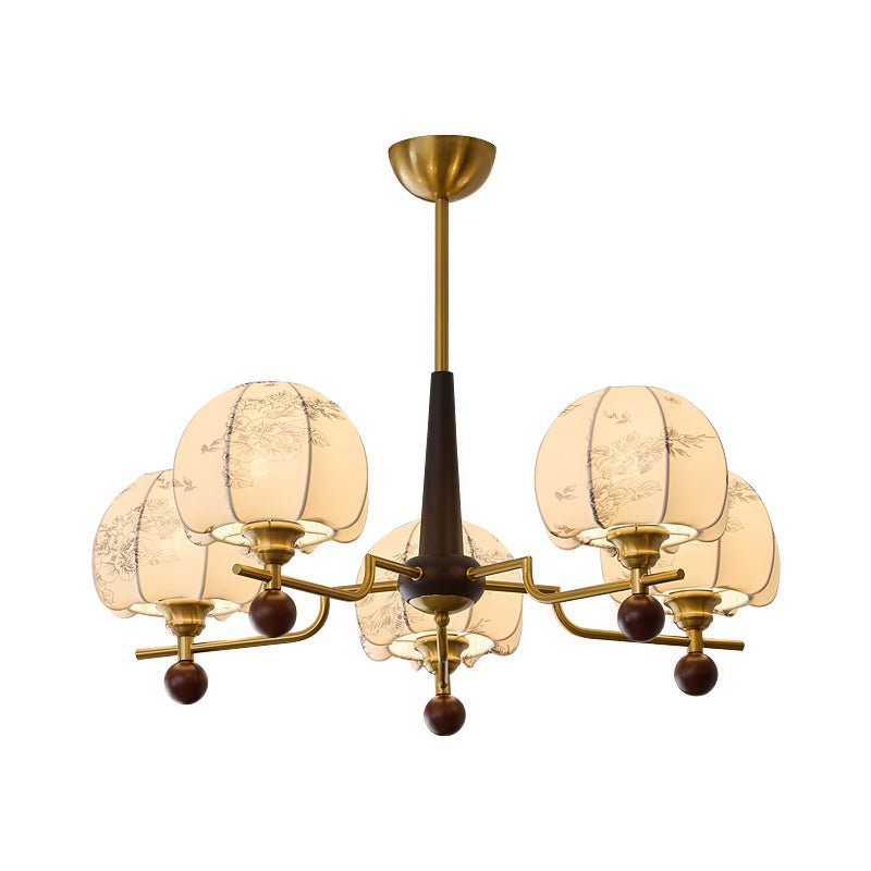 Acarira Premium Nordic Art Bloom Wood Fabric Chandelier