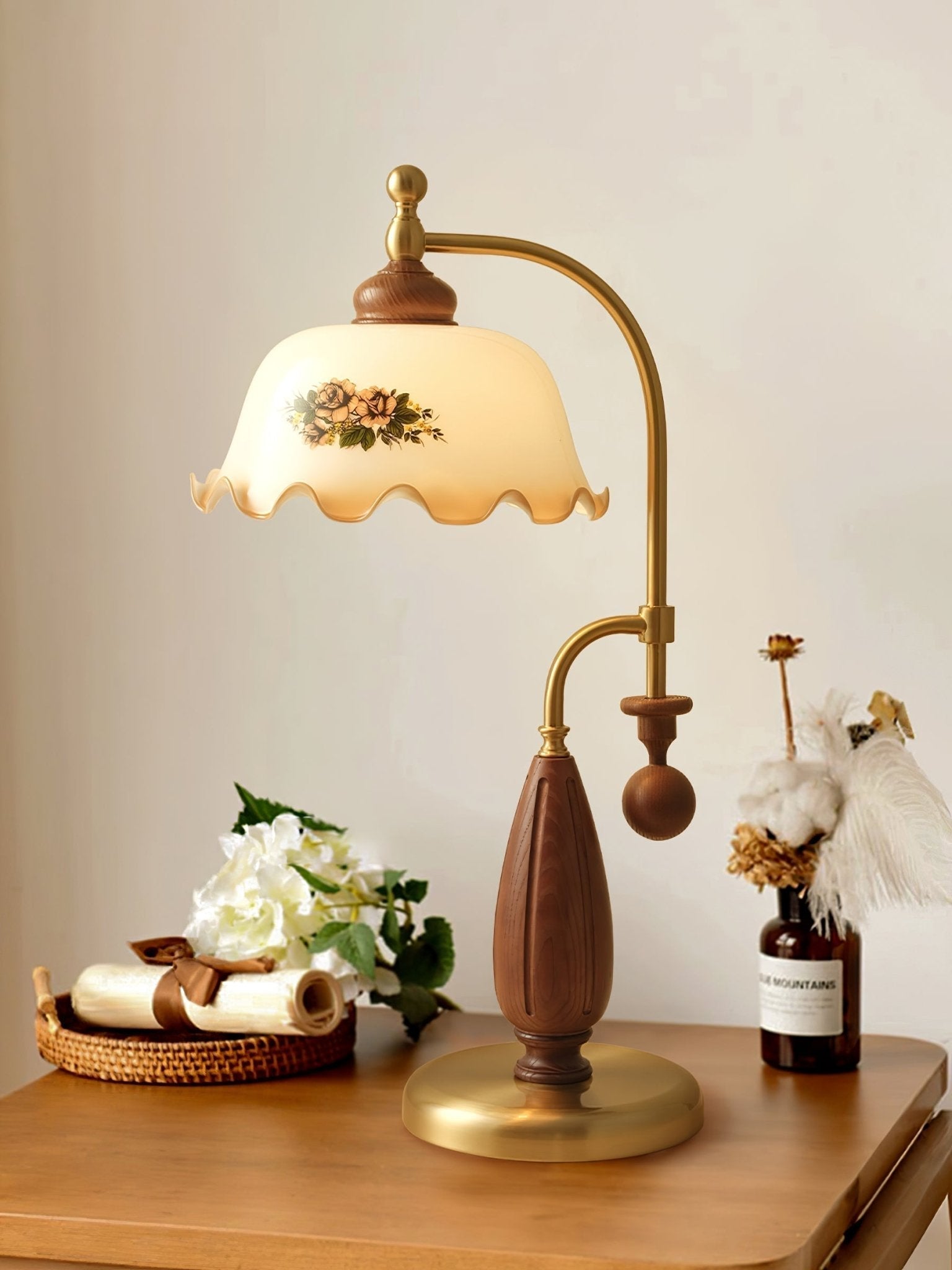 Sylorette Wood Vintage Table Lamp