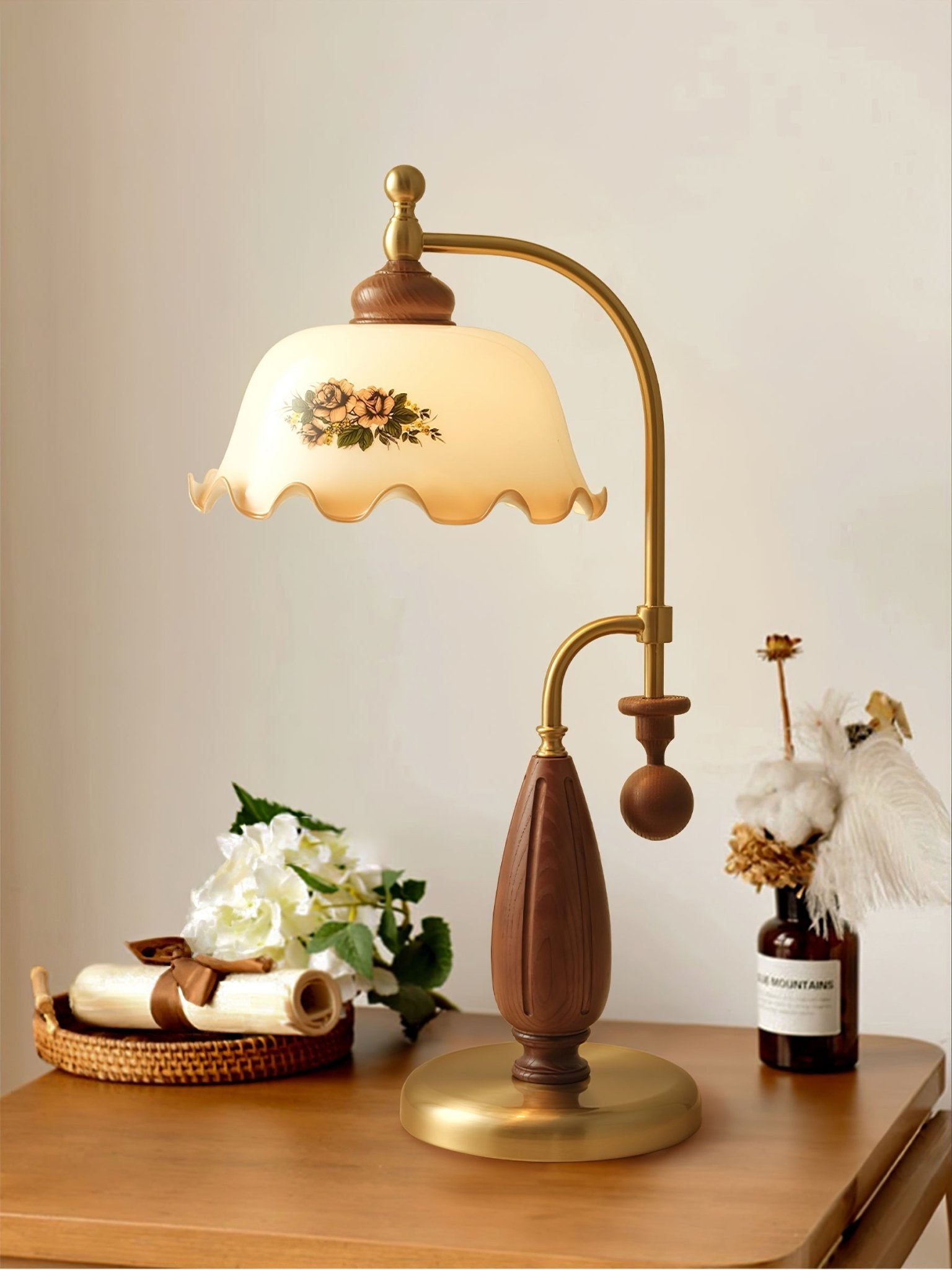 Sylorette Wood Vintage Table Lamp