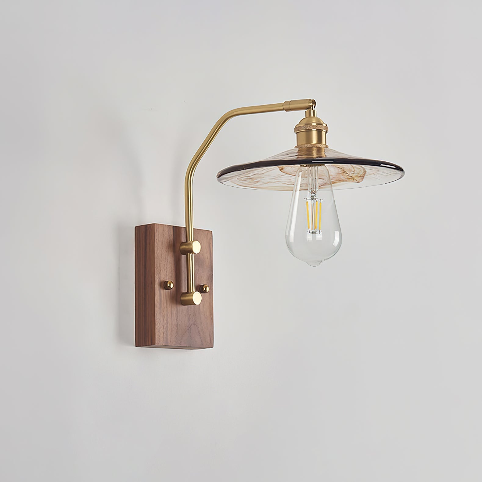 Umeris Elegance Vintage Walnut Wall Lamp