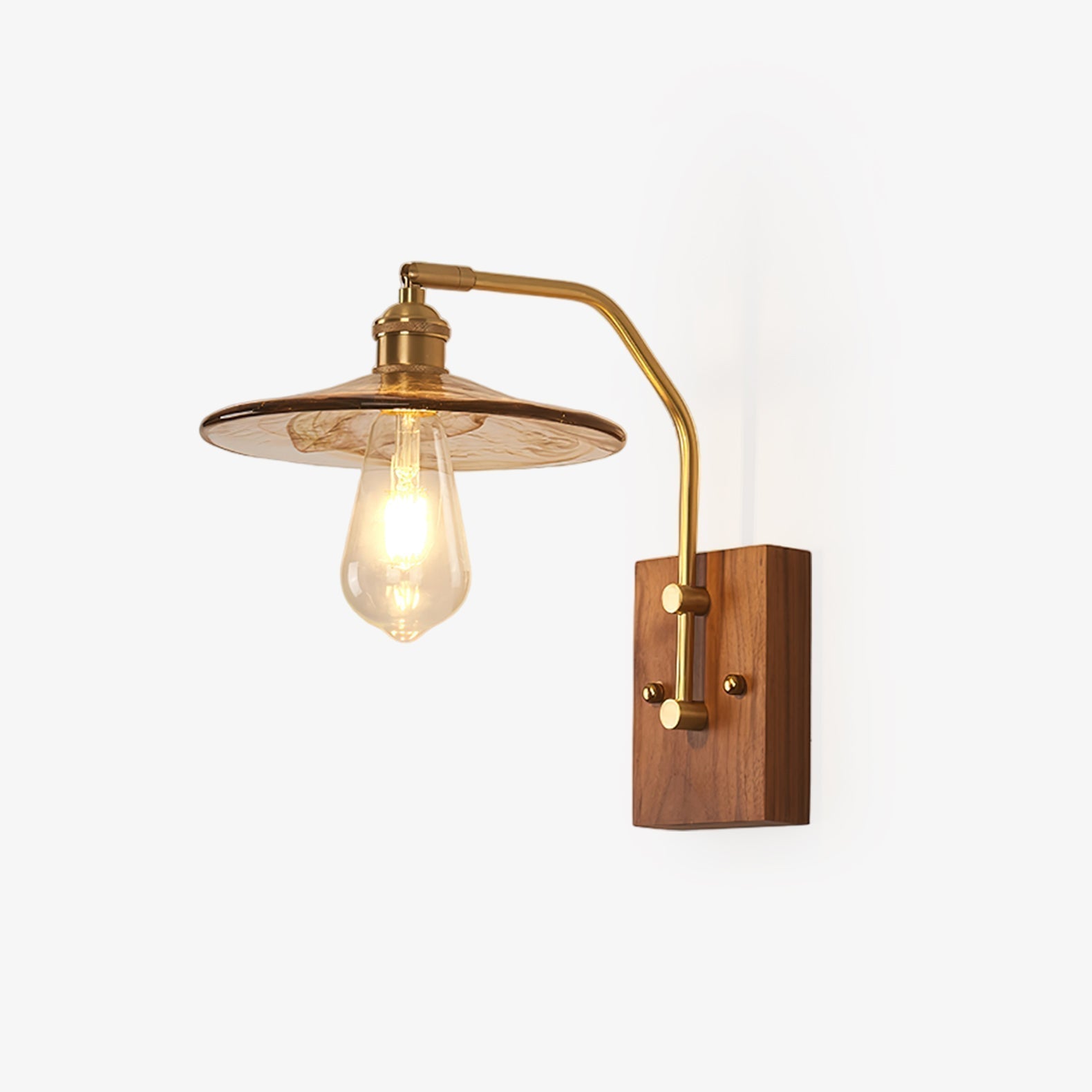 Umeris Elegance Vintage Walnut Wall Lamp