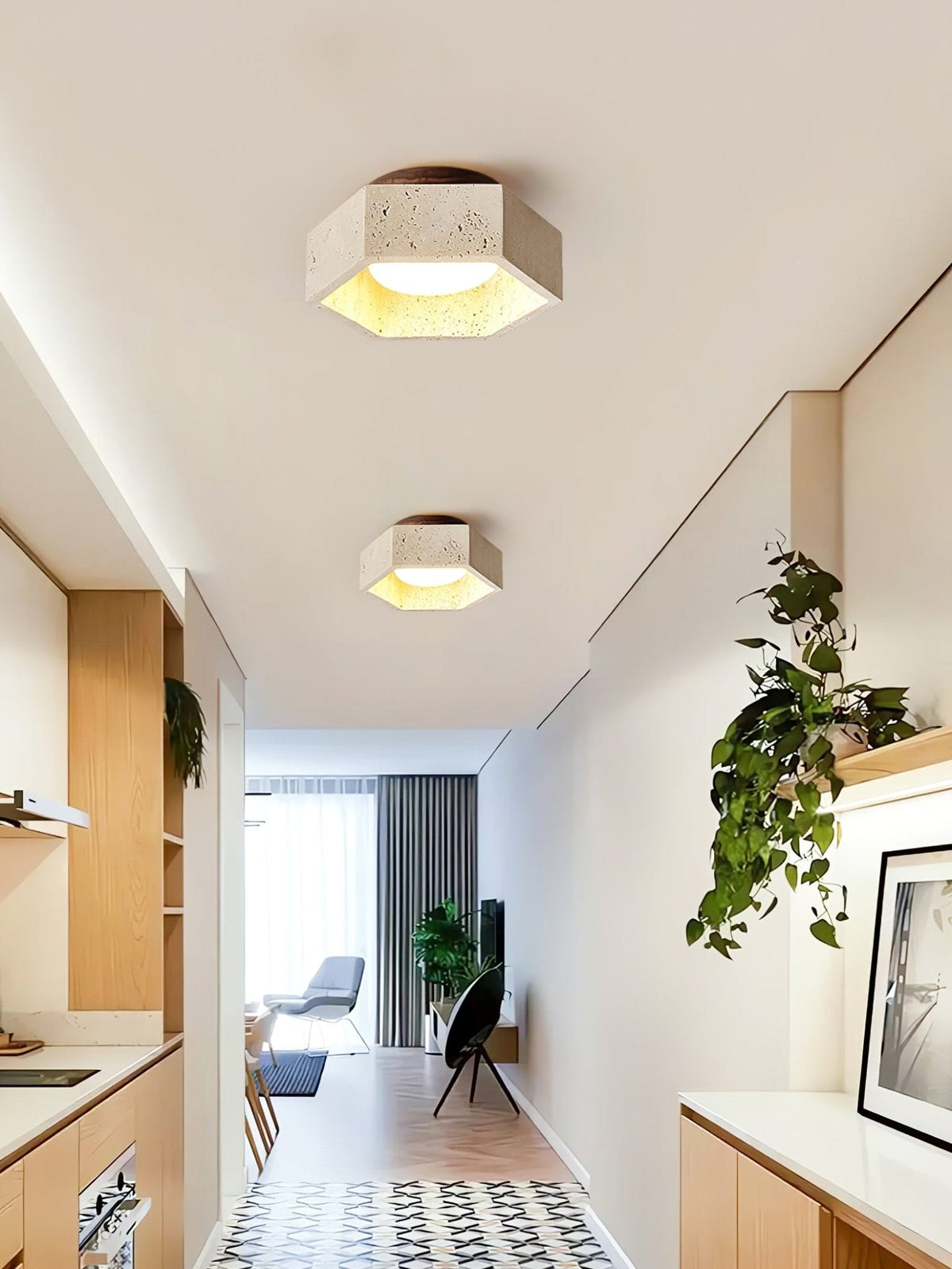 Noriaine Travertine Ceiling Light