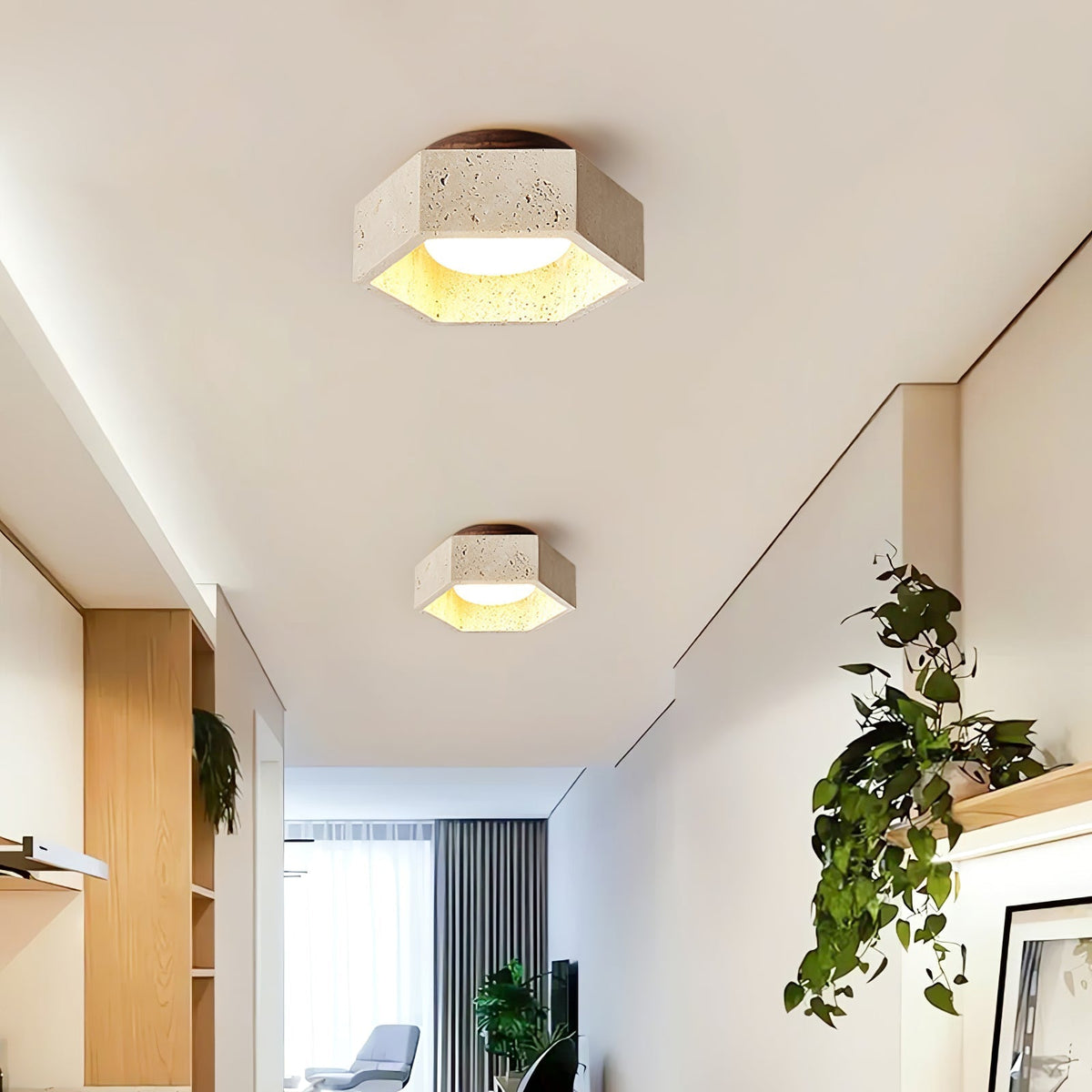 Noriaine Travertine Ceiling Light