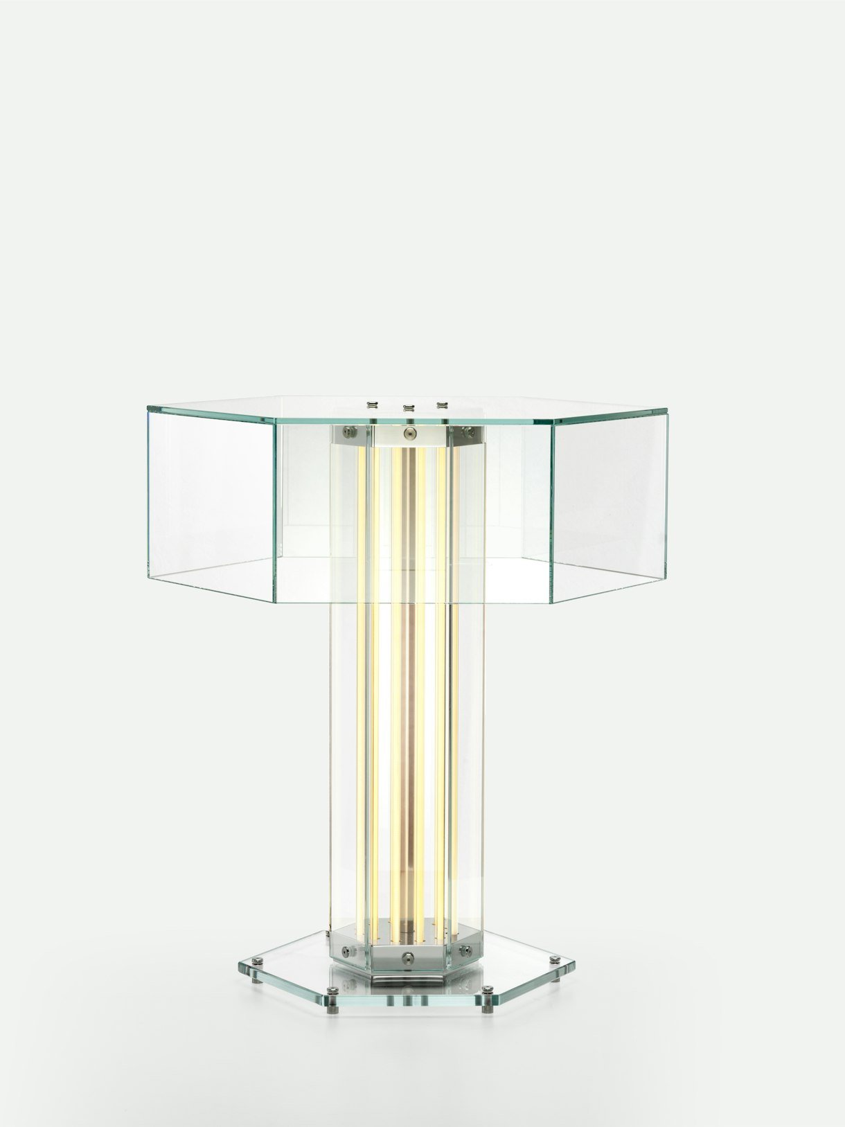 Hexagonal Glass Table Lamp