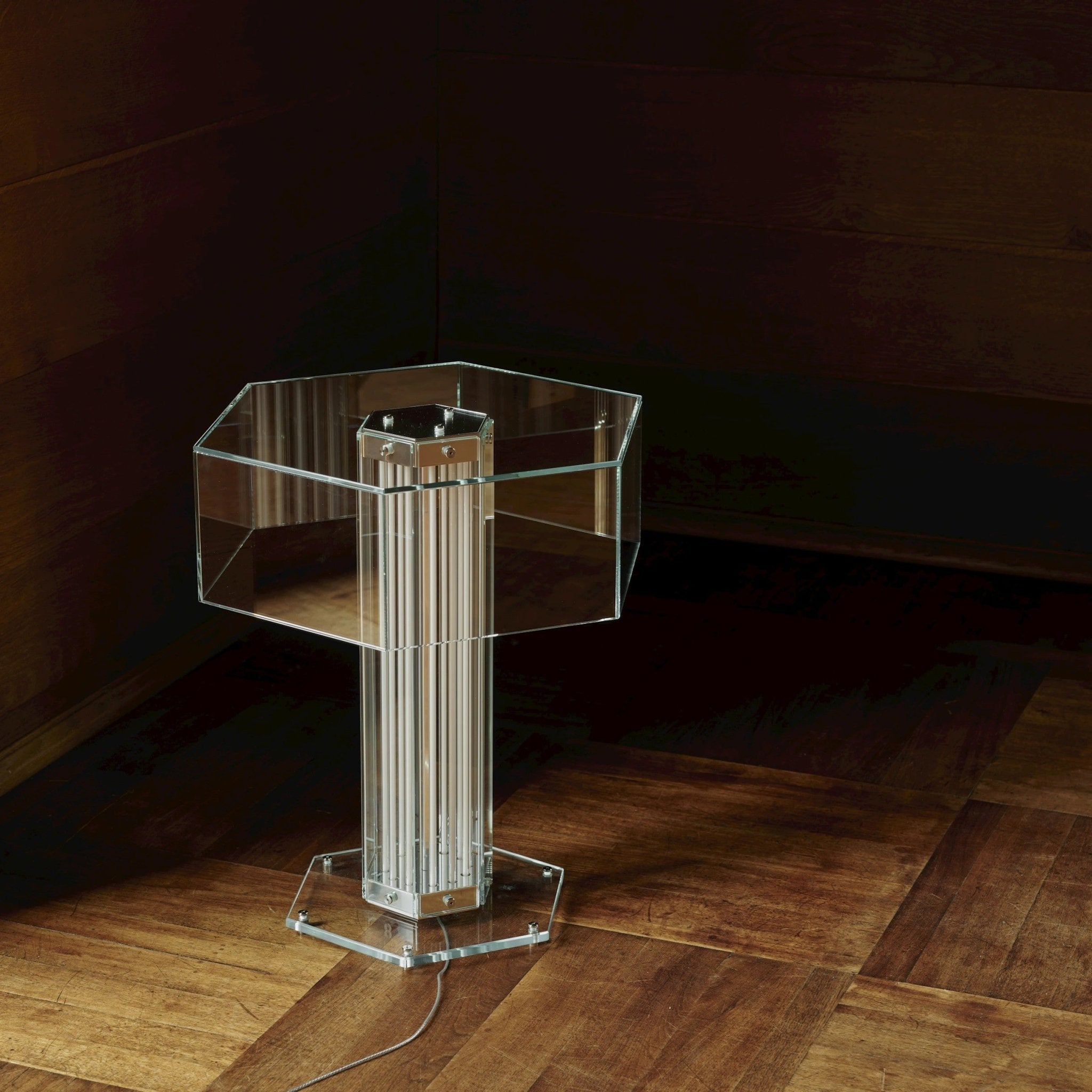 Hexagonal Glass Table Lamp