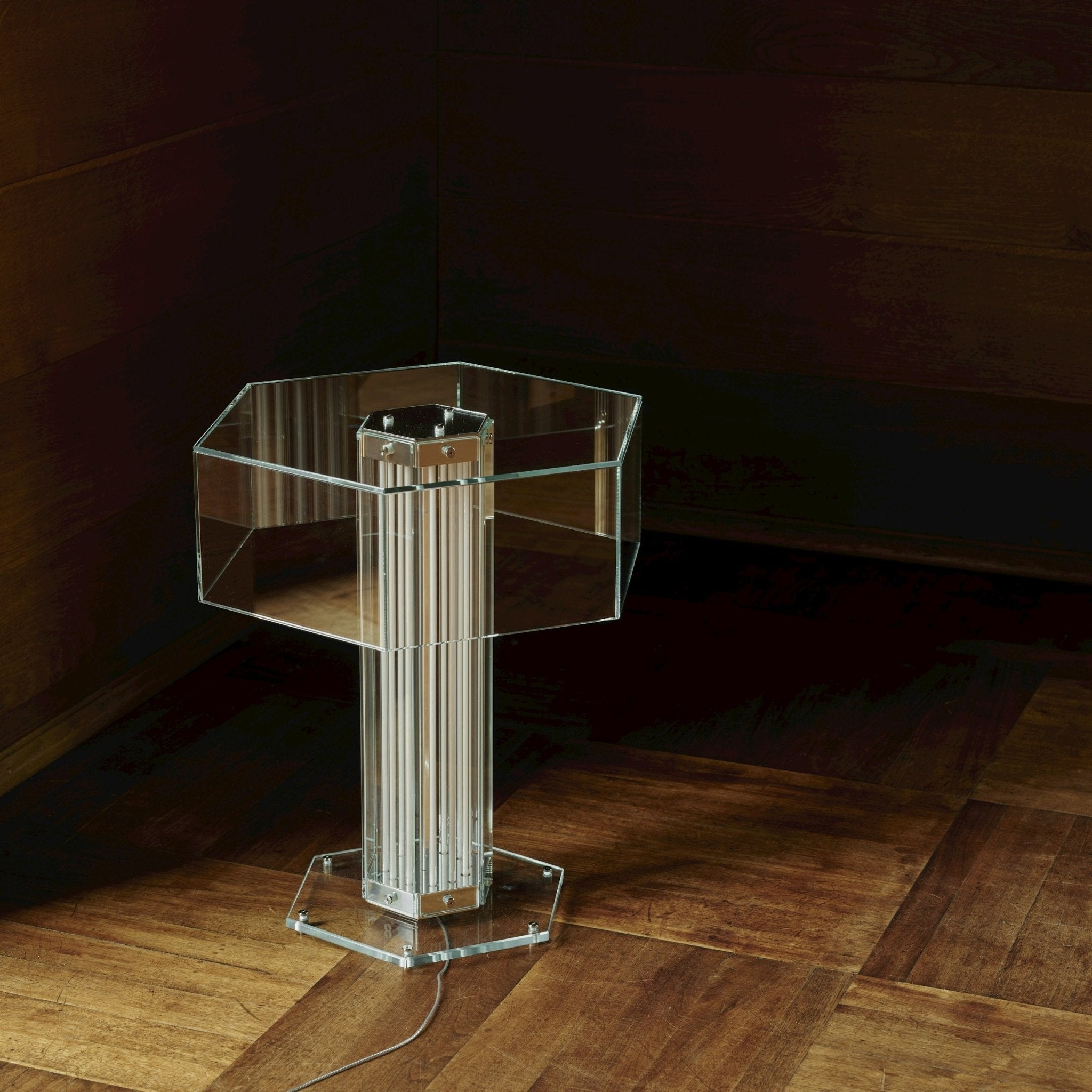 Hexagonal Glass Table Lamp
