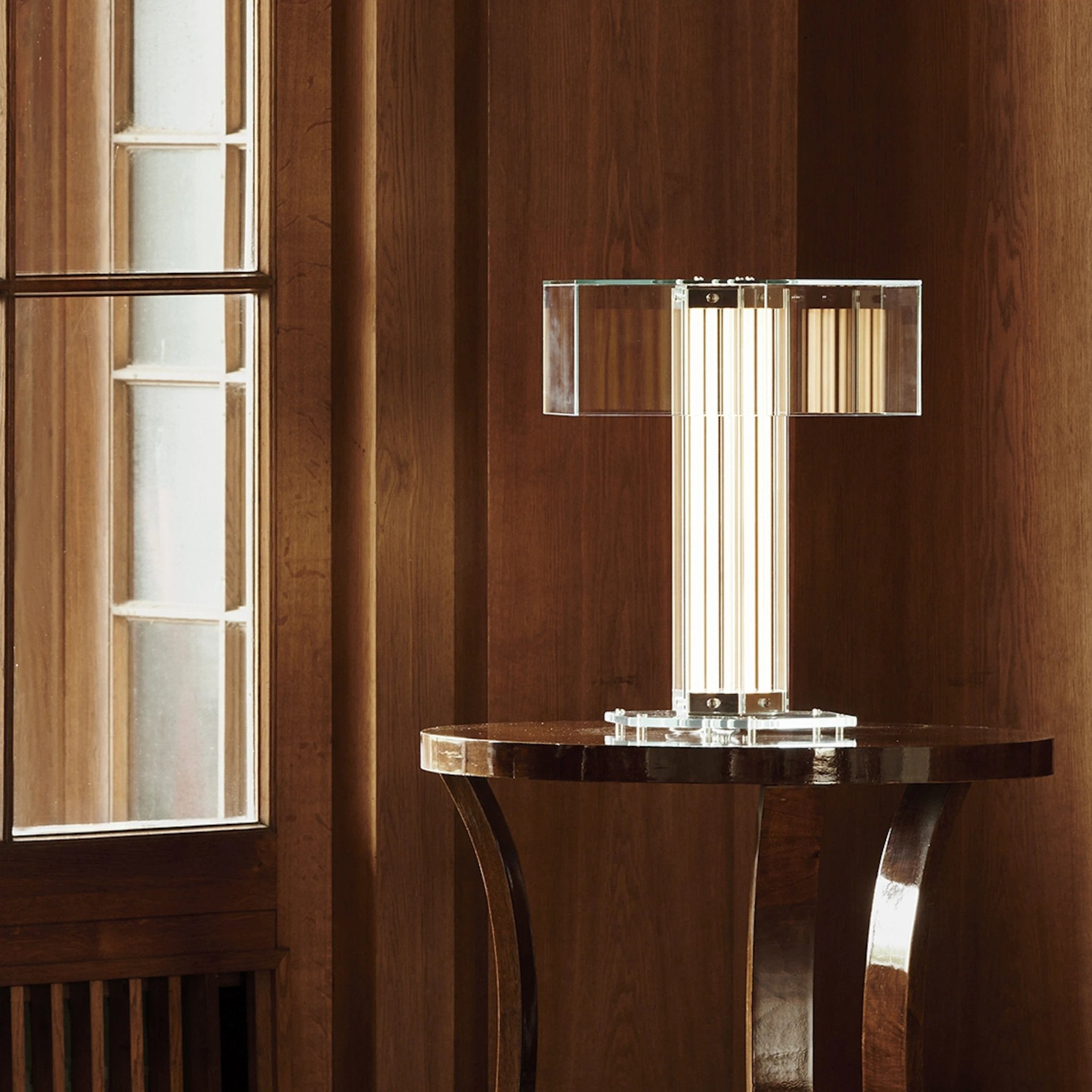 Hexagonal Glass Table Lamp