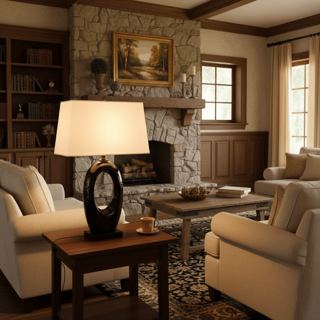 Vesperon Oval Ceramic Table Lamp