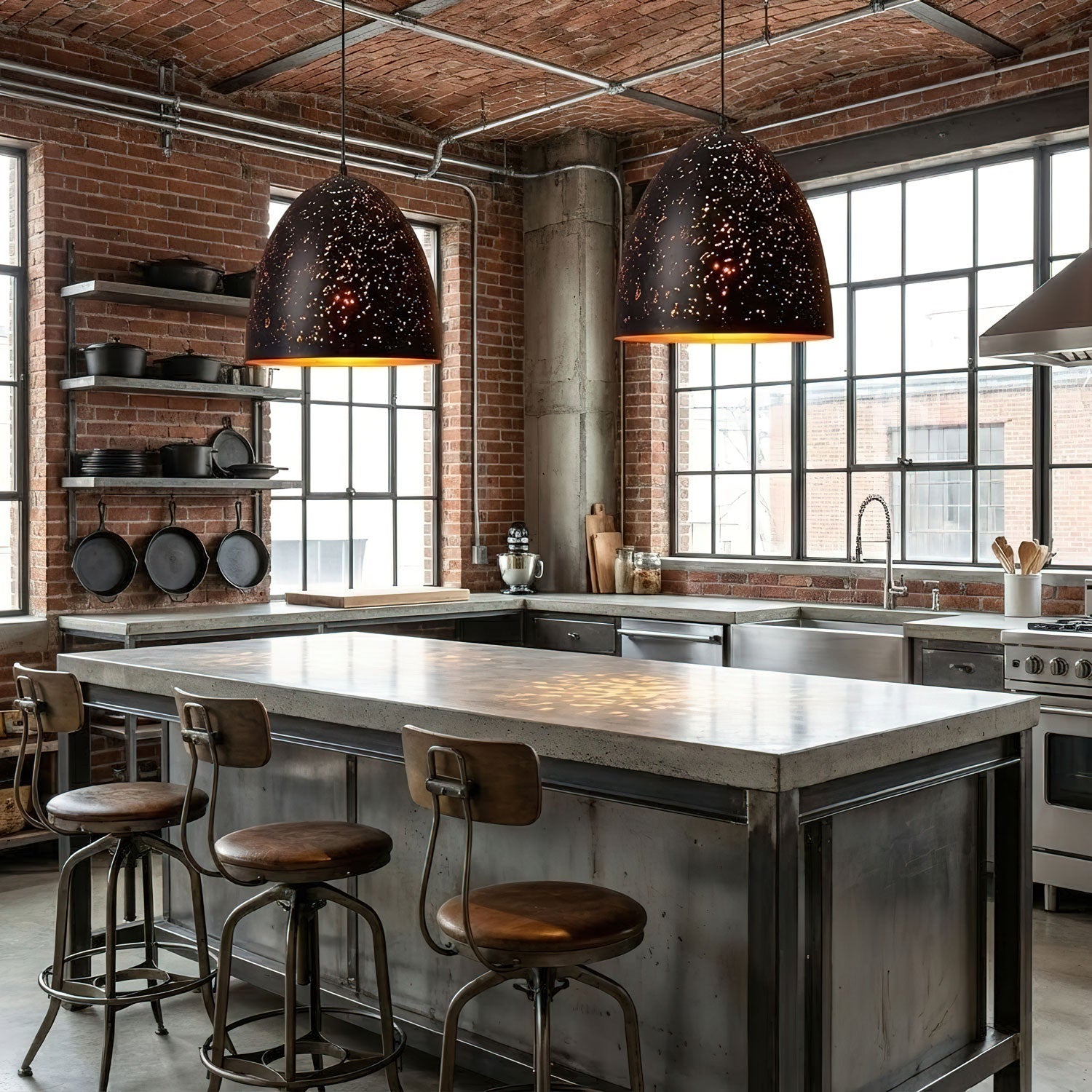 Calania Hollow Industrial Pendant Lamp